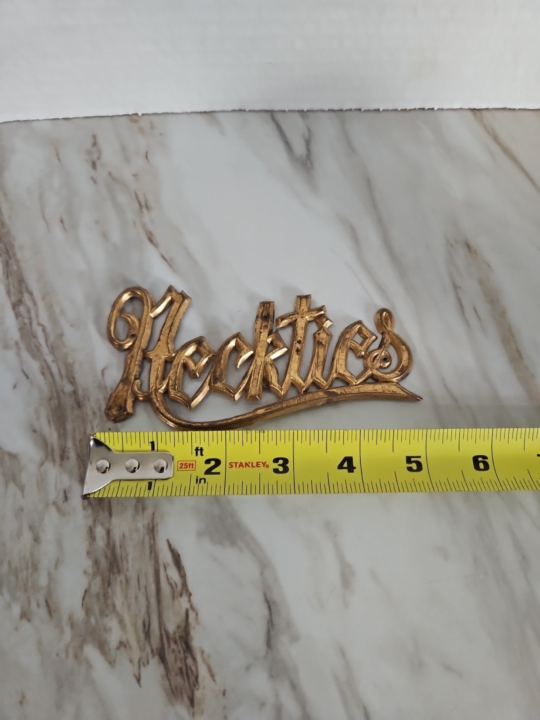 Vintage Light Weight Metal “Neckties” Sign Store Display Patina