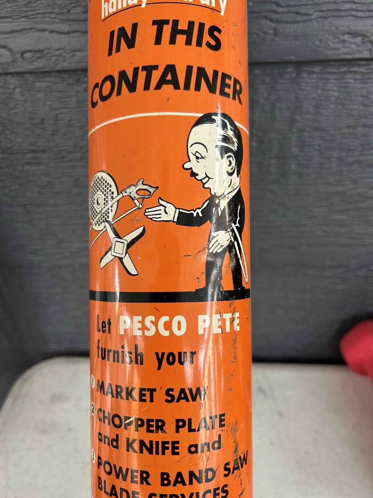 VTG PITTSBURGH ERIE PESCO PETE SAW BLADE STORE DISPLAY TIN LITHO ADVERTISING