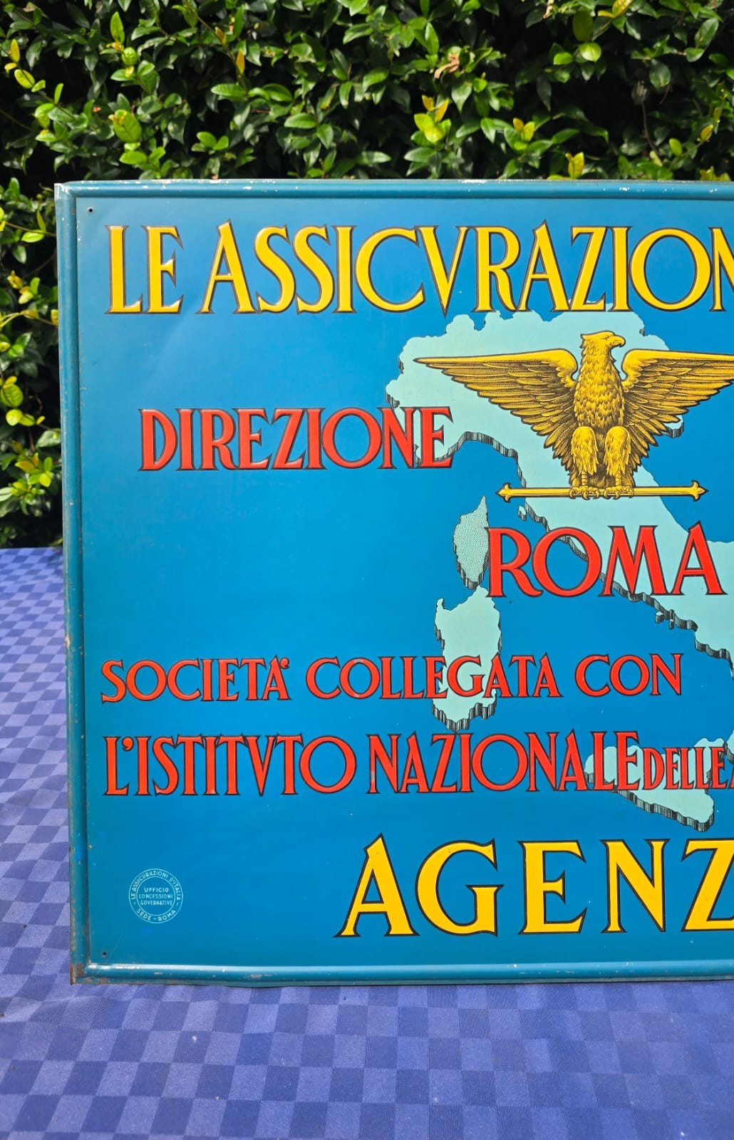 Insegna Tabella Litografata Assicurazioni D’Italia