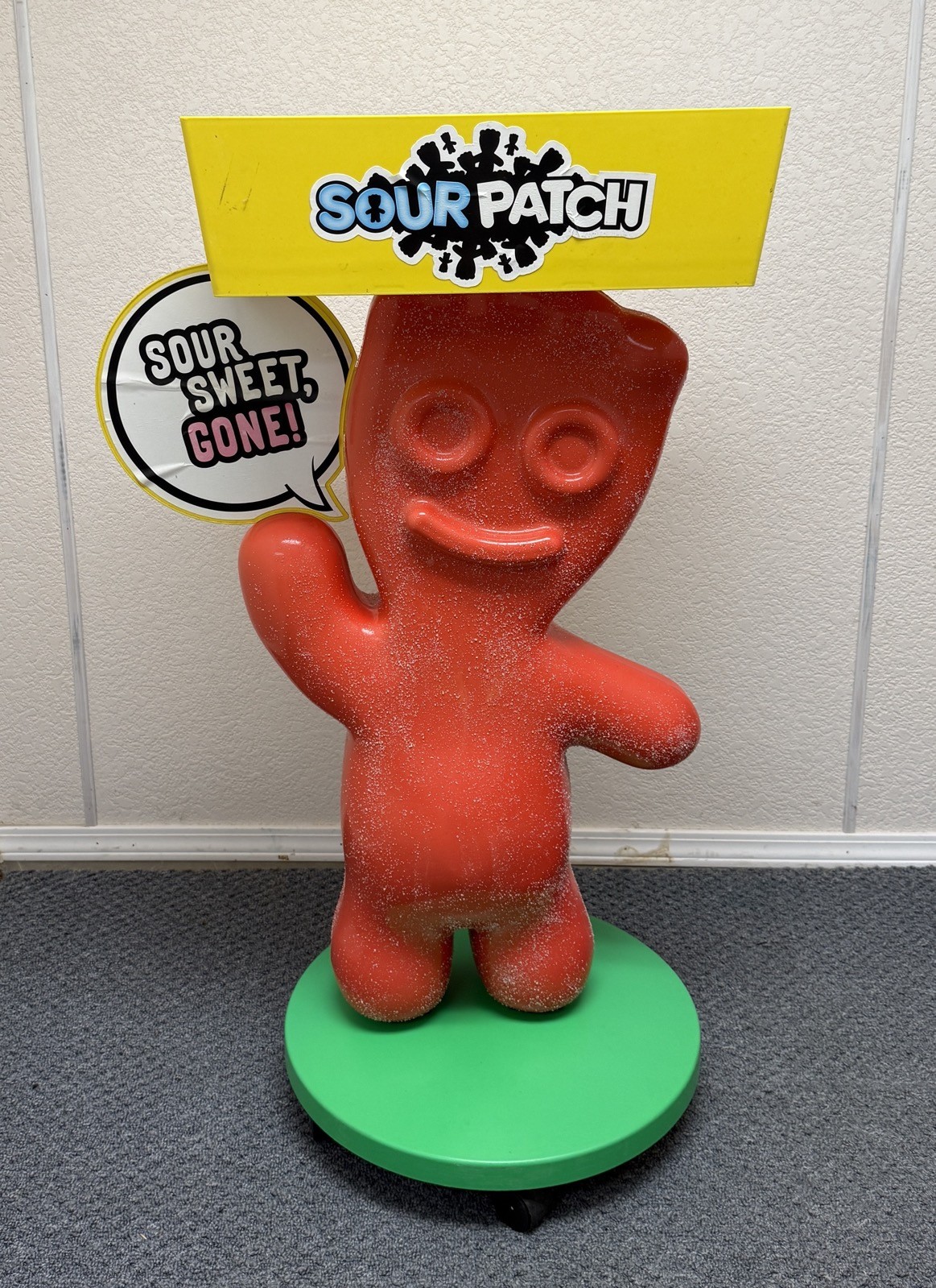 Red Sour Patch Kids Candy Character 46″ Store Display w/Storage Tray Sign Statue