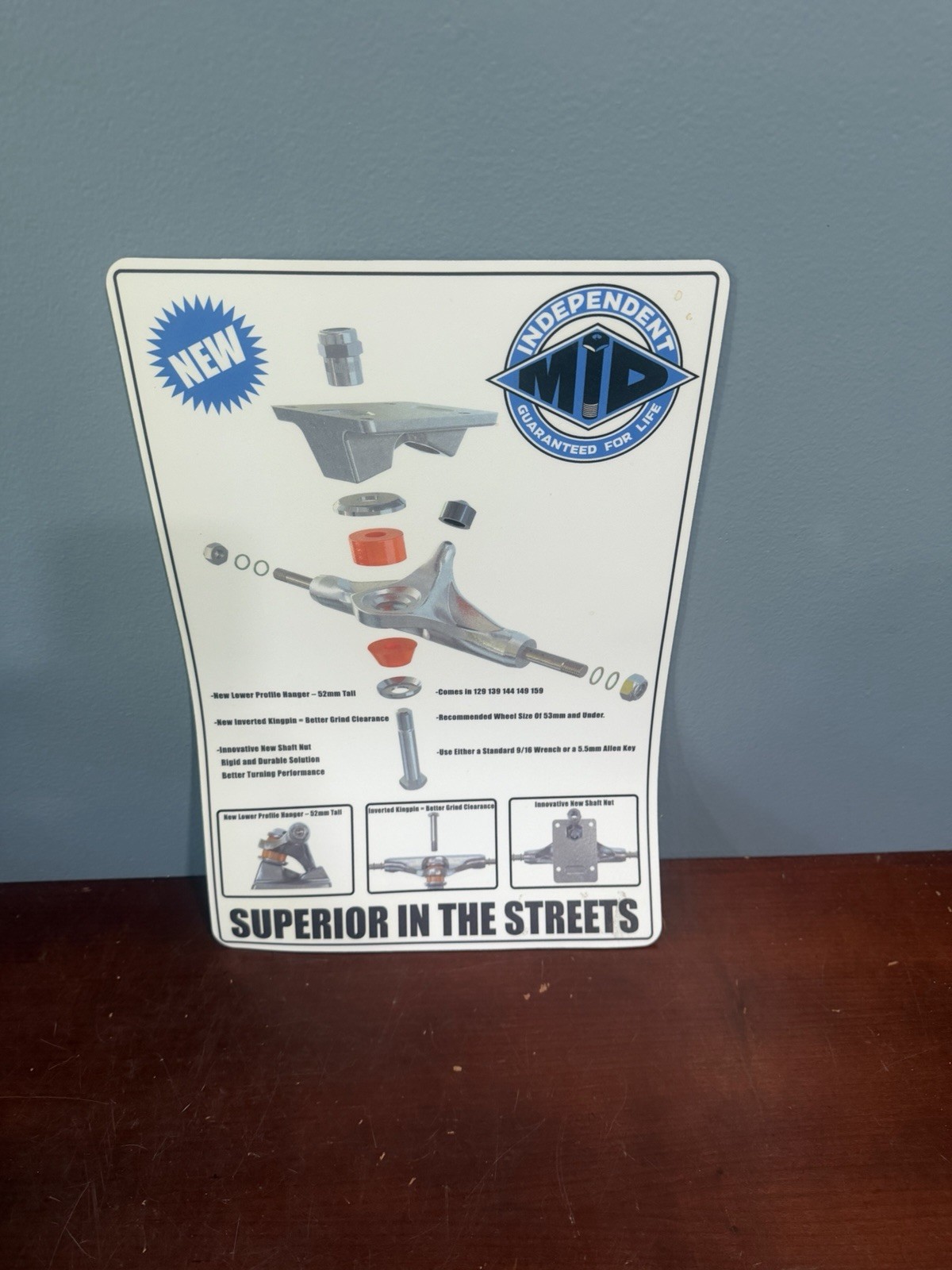 INDEPENDENT SKATEBOARD TRUCKS COUNTER MAT BLACK 11 X 16 INCHES