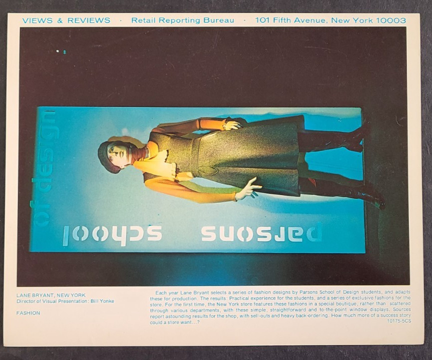 1975 LANE BRYANT, NY WINDOW DISPLAY PHOTO PRINT PARSONS SCHOOL OF DESIGN