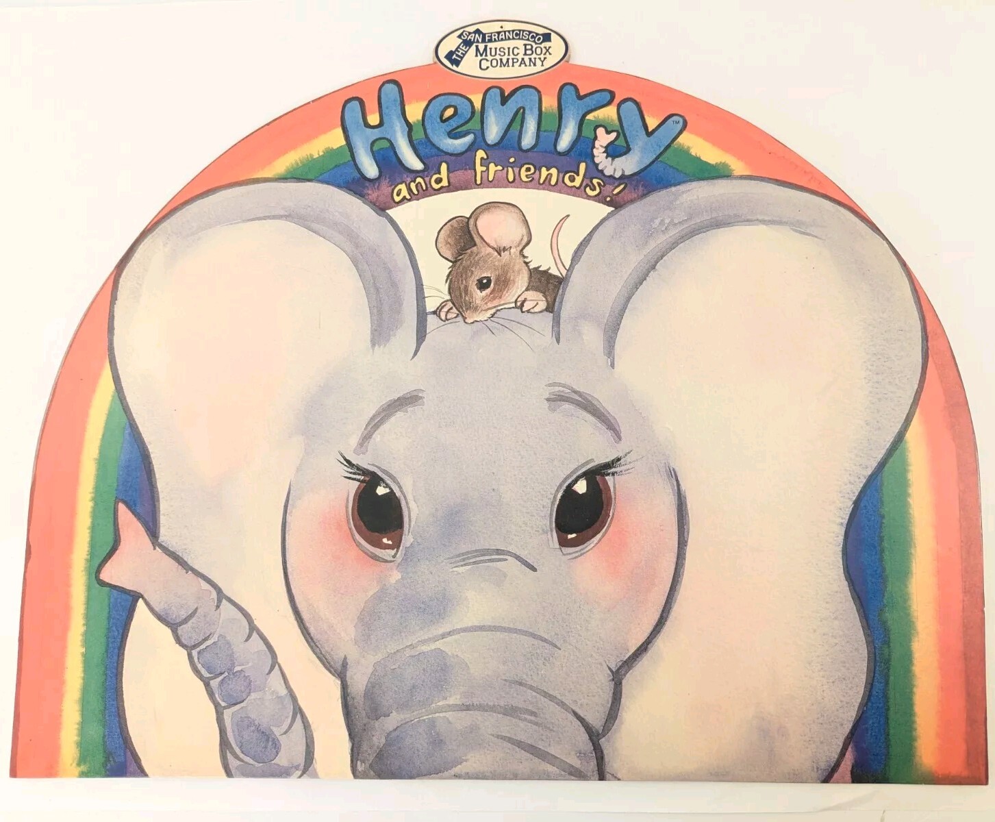 Henry & Friend Elephant Tuskers San Francisco Music Box Co Store Display Ad Sign