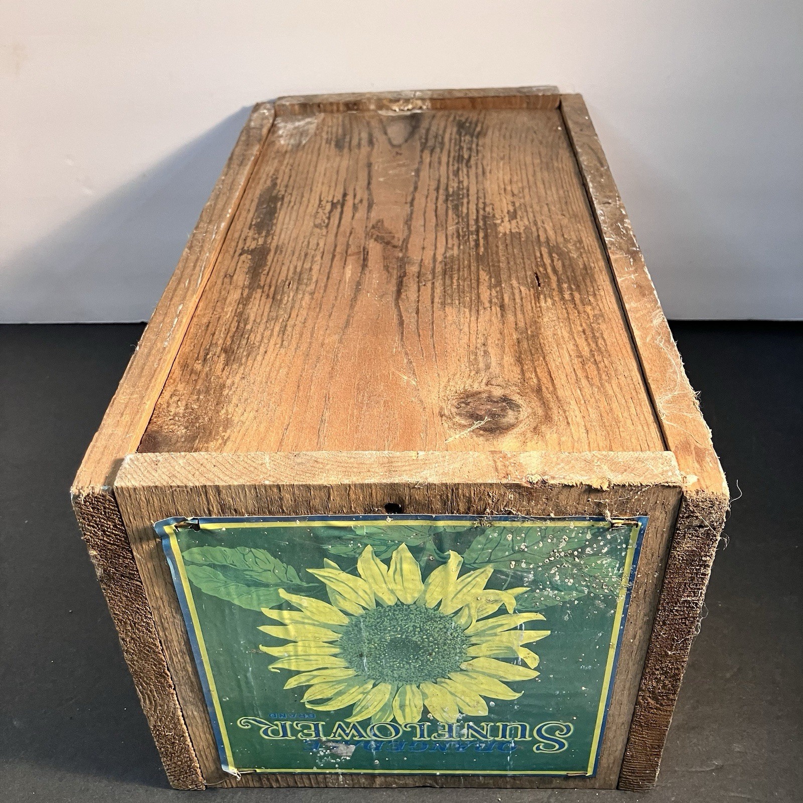 Vintage Orangedale Oranges Sunflower Wooden Display Crate Advertising