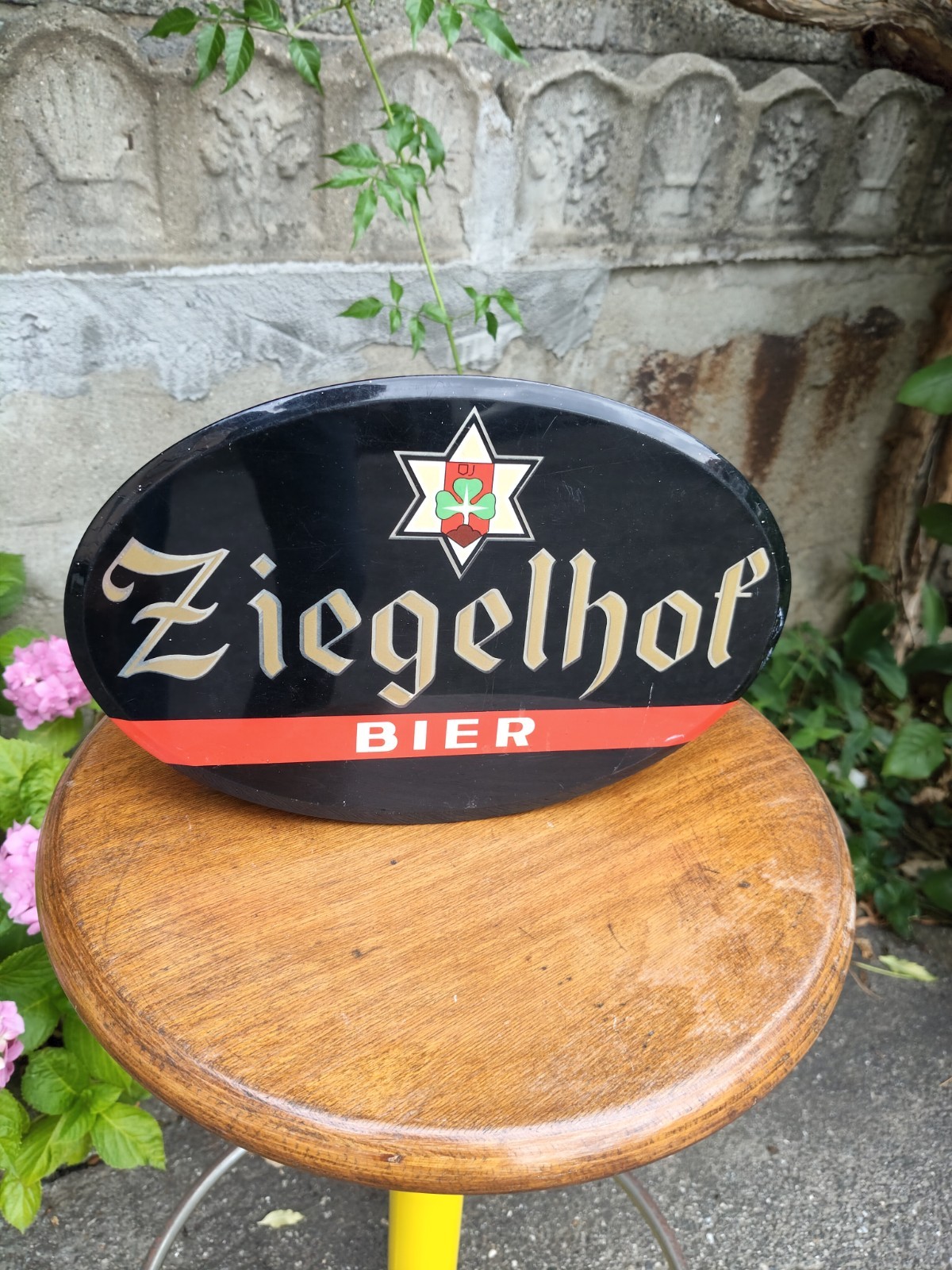 Old ZIEGELHOF Beer Advertising Sign Metal Bier Sign, Plaque, Schild
