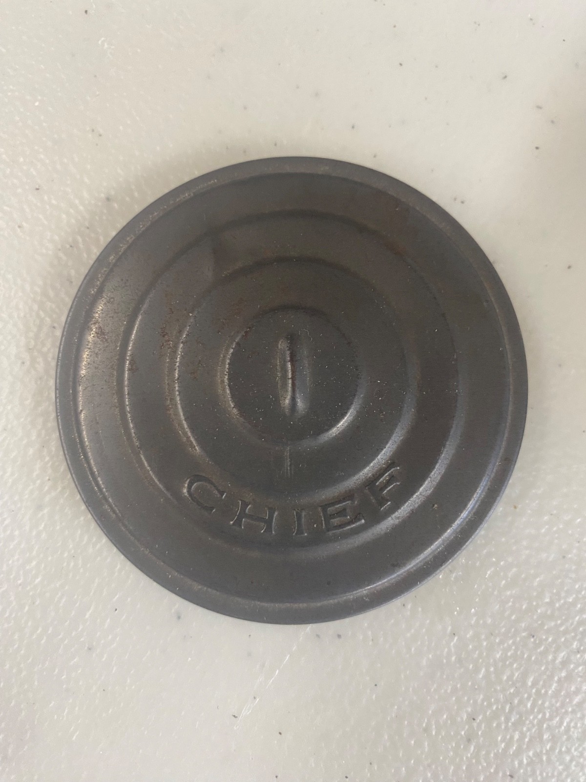 Vintage Chief Metal Wares Salesman Sample Little mini garbage, trashcan, bin