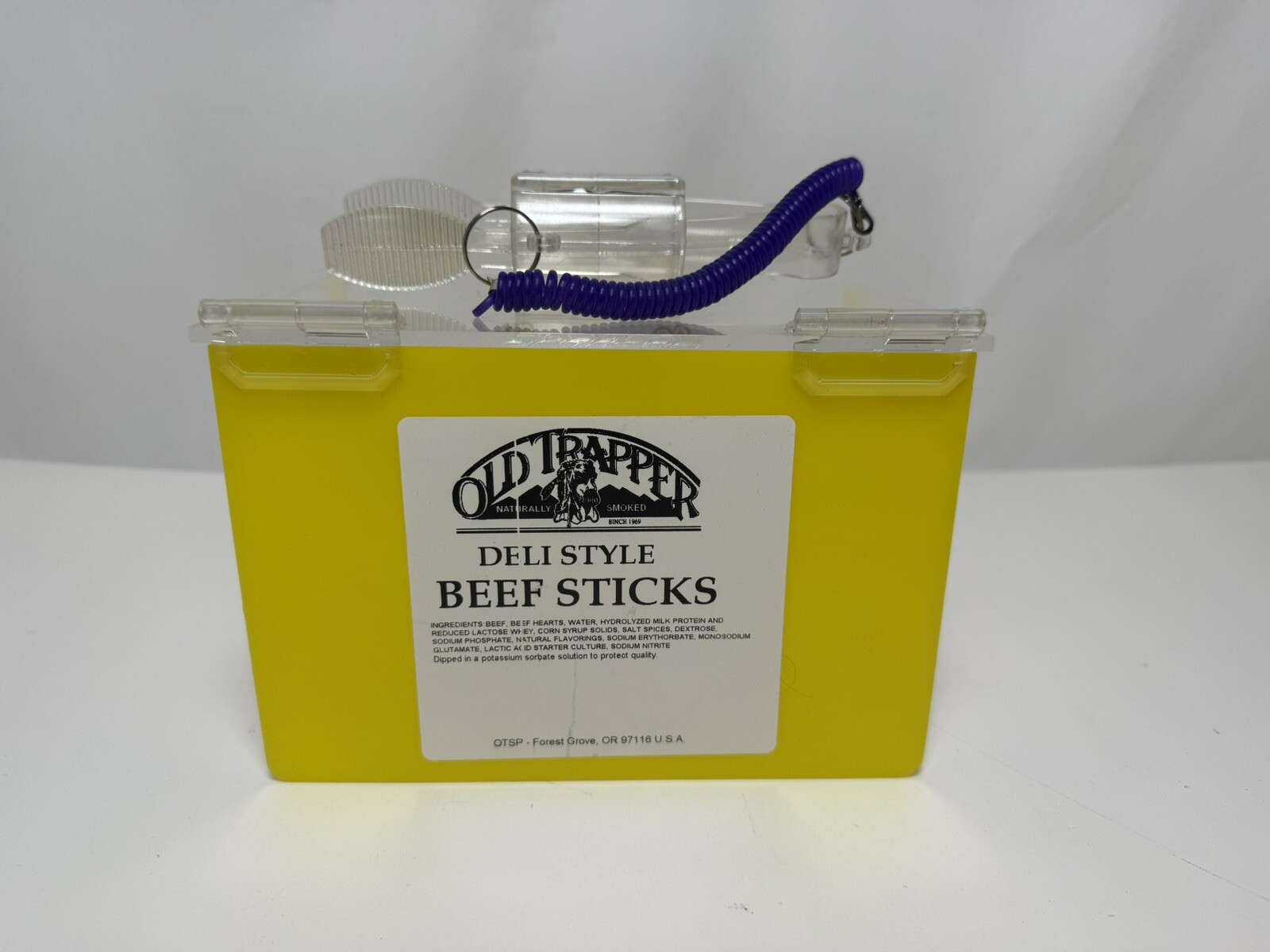 Old Trapper Deli Style Beef Sticks Sales Display Plastic Box Point of Sale