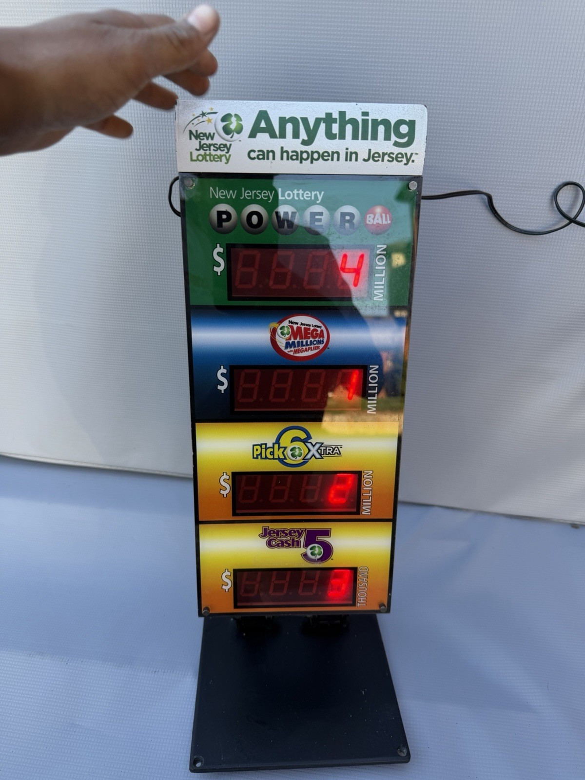 Vintage New Jersey Lottery Wireless Quad Jackpot LED Display Sign