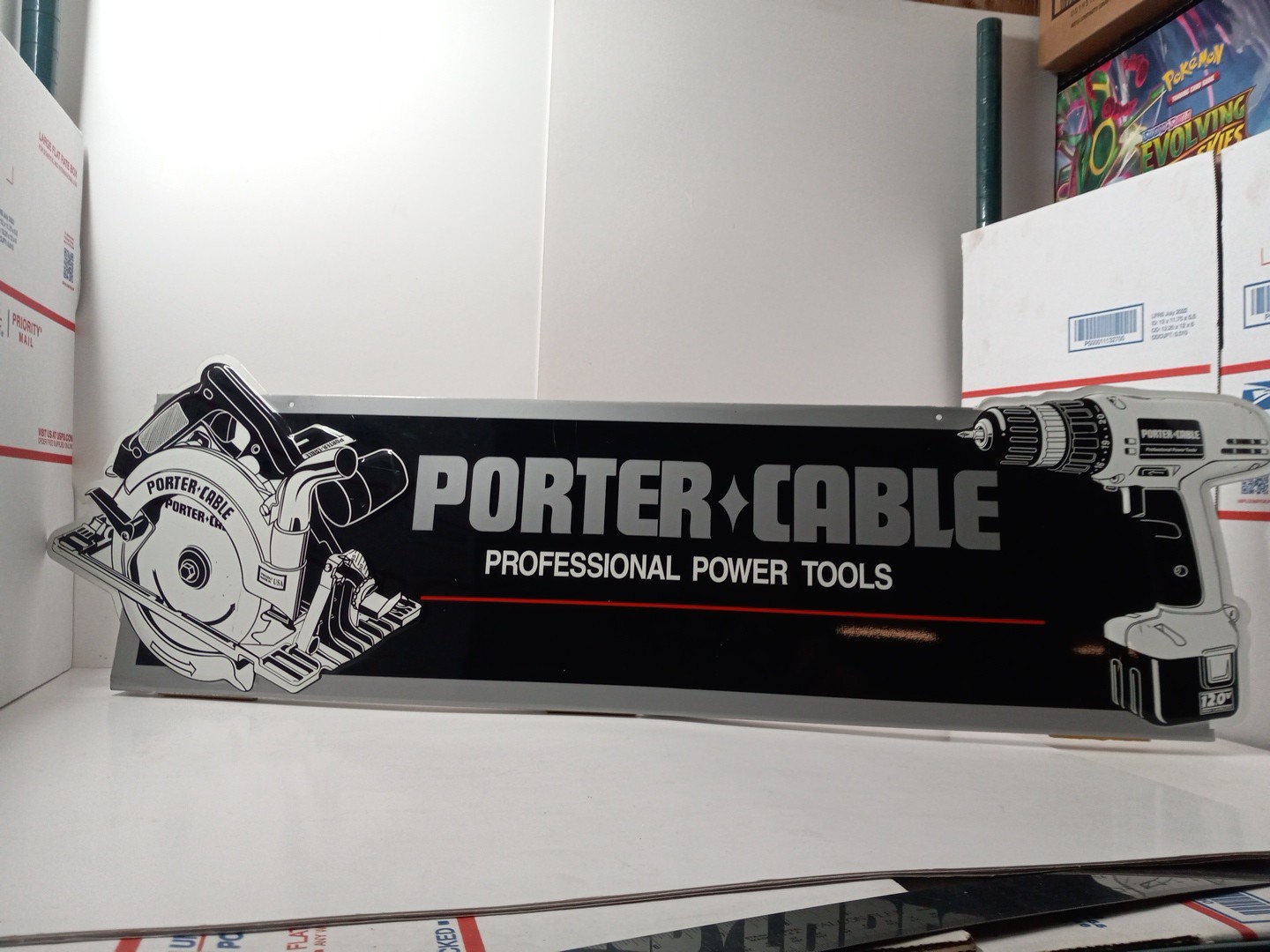 🔥 Vintage Porter-Cable Metal Embossed Sign Hardware Display Advertising RARE
