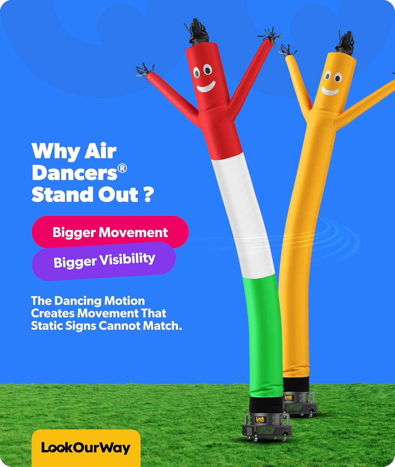 Air Dancers Inflatable Tube Man Attachment – 20 Feet Tall Wacky Waving Inflatabl
