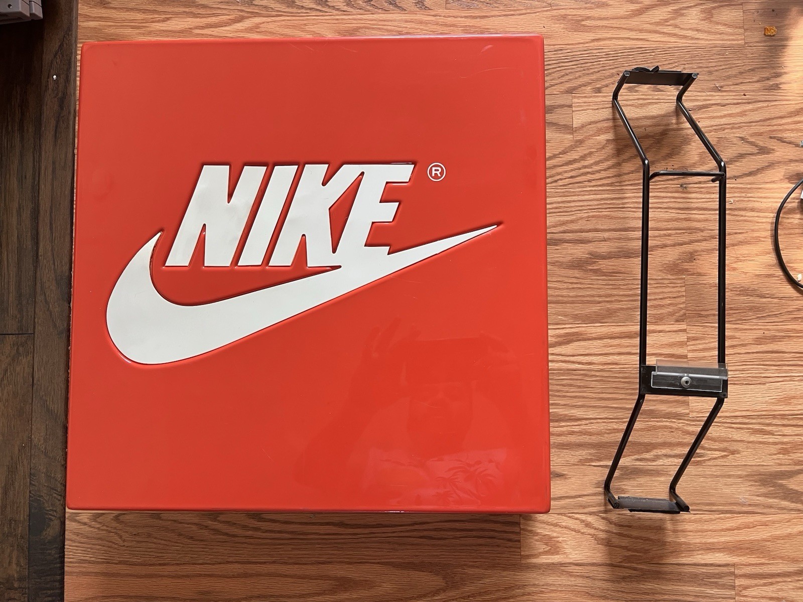 Vintage Nike Orange Sign Store Display 18 X 18 Swoosh Logo OG *Please Read*