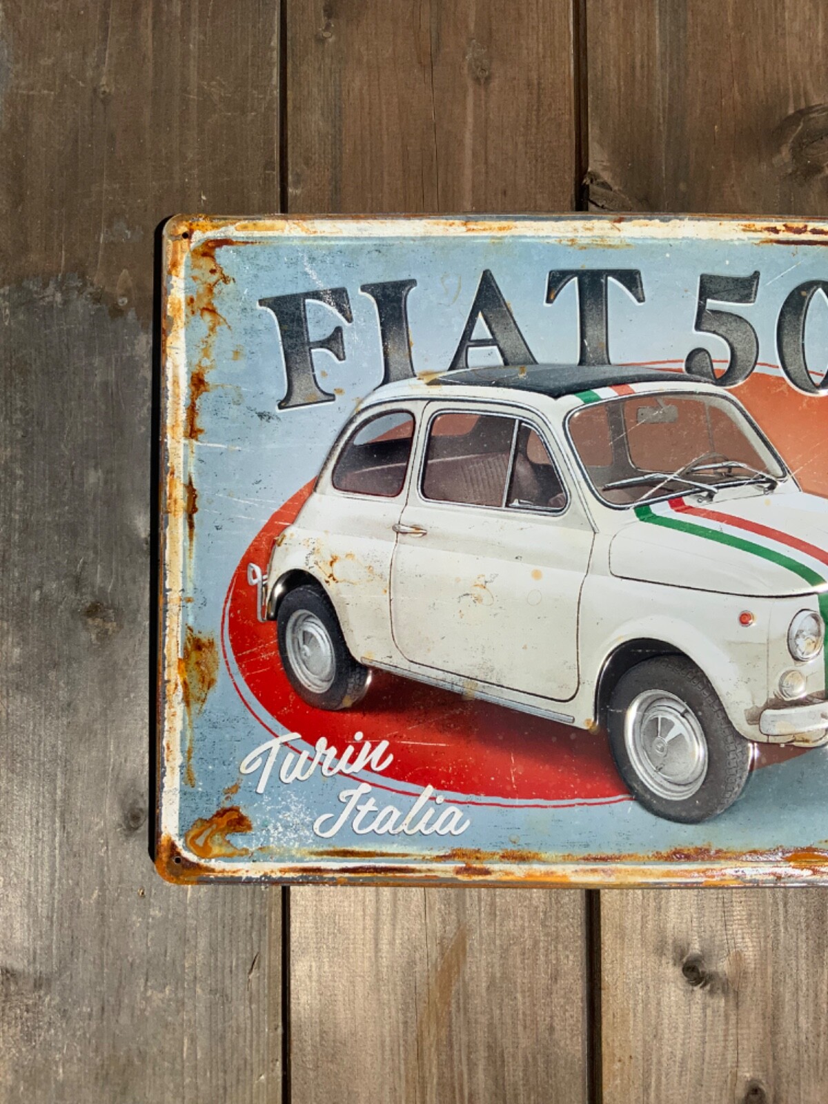 Fiat 500 Turin sign, 40×30 cm