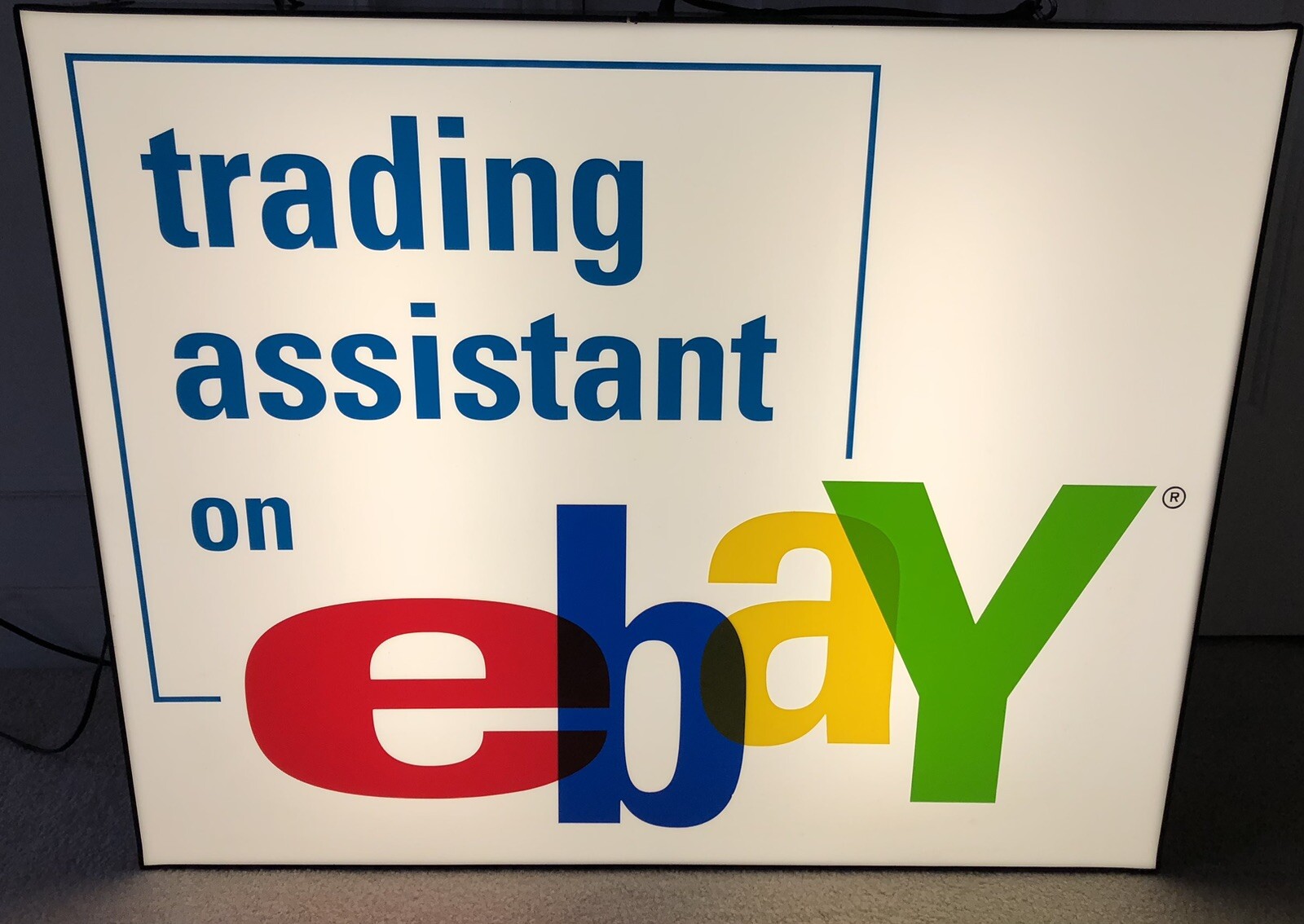 Rare eBay Trading Assistant Store 30″ x 24″ x 5-1/4″ Plexiglass Lighted Sign