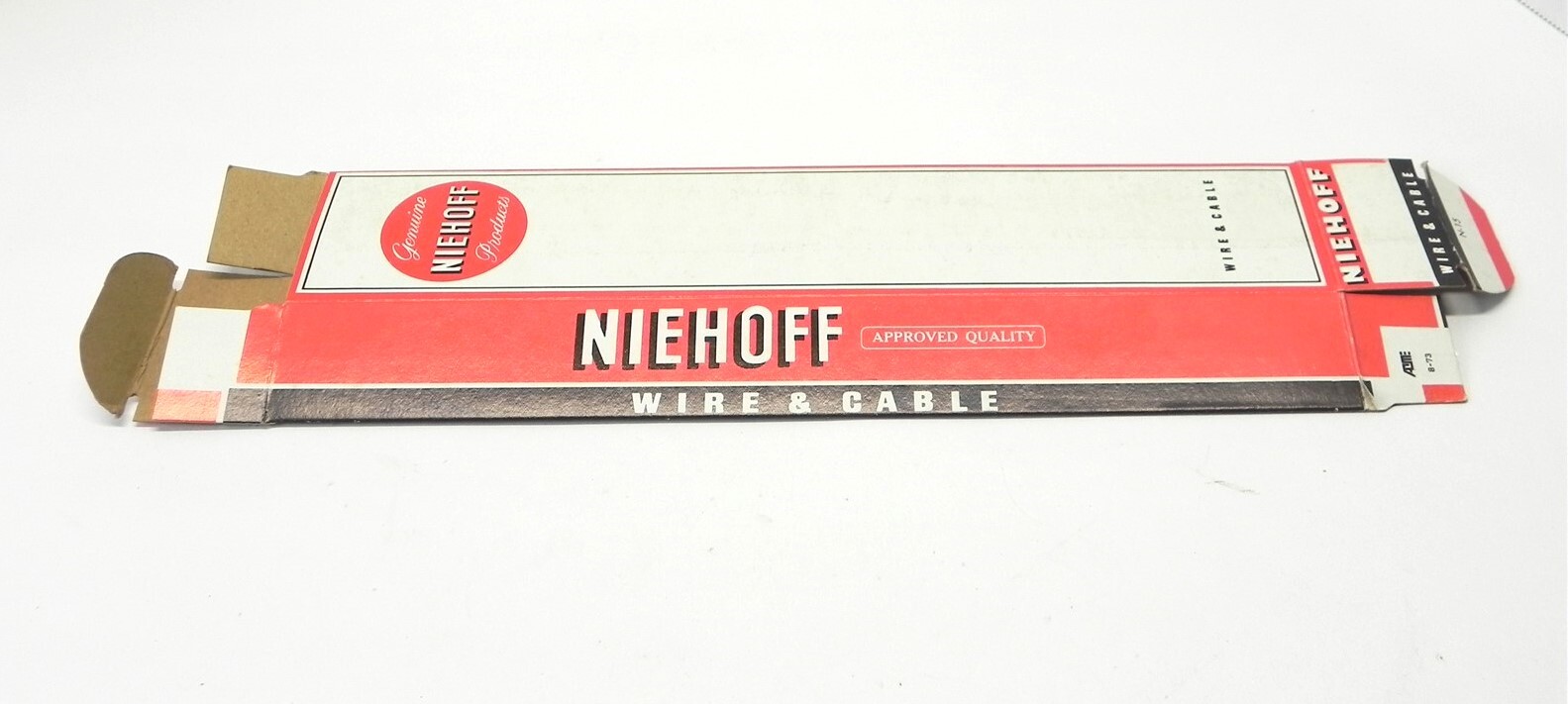 VINTAGE NIEHOFF WIRE & CABLE DISPLAY BOX *BOX ONLY* #N15 NEW UNUSED 12×2.25×1.75