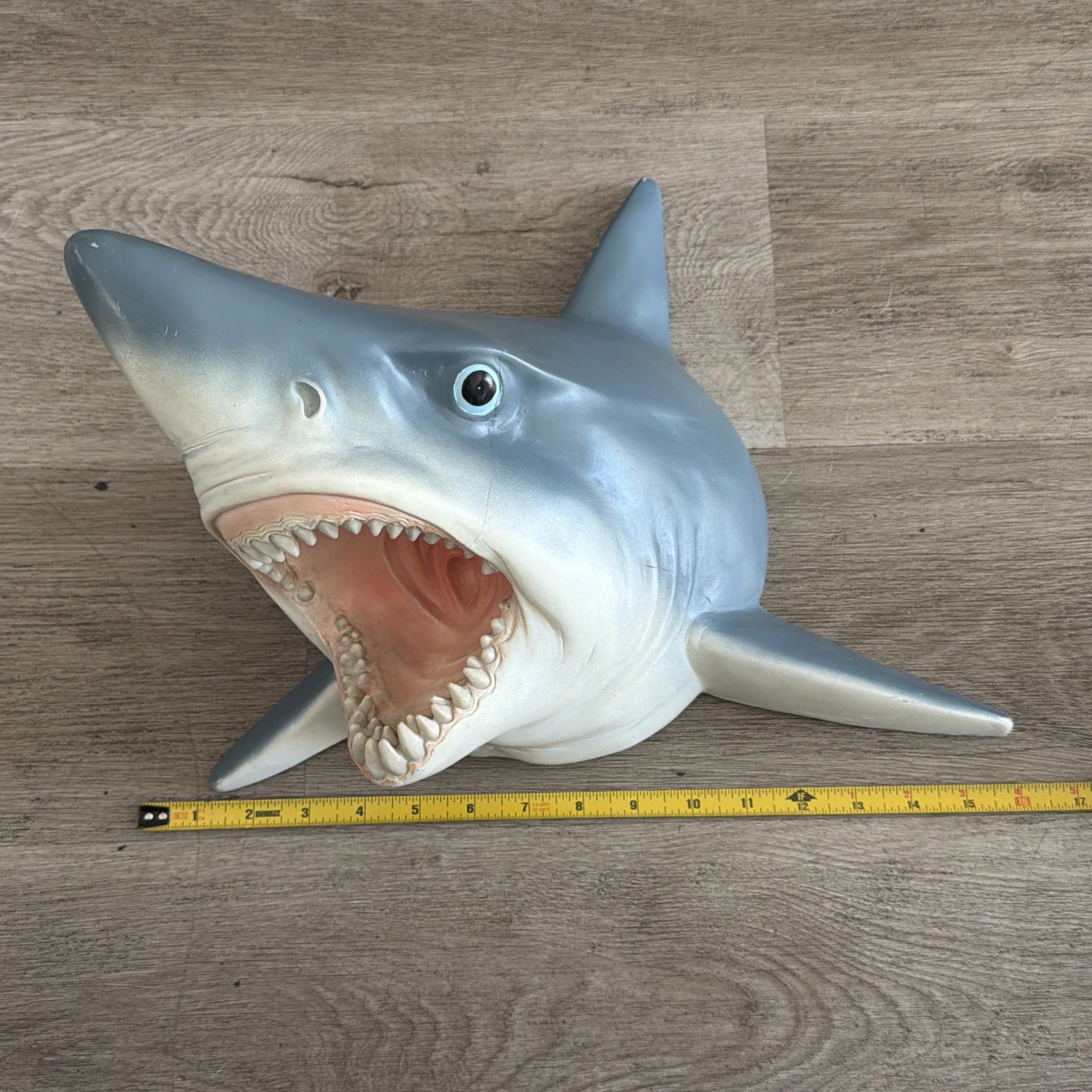 Vintage Rare Blue Shark Head Wall Display 16”x13”x9” Store Diner Fish Ocean HTF