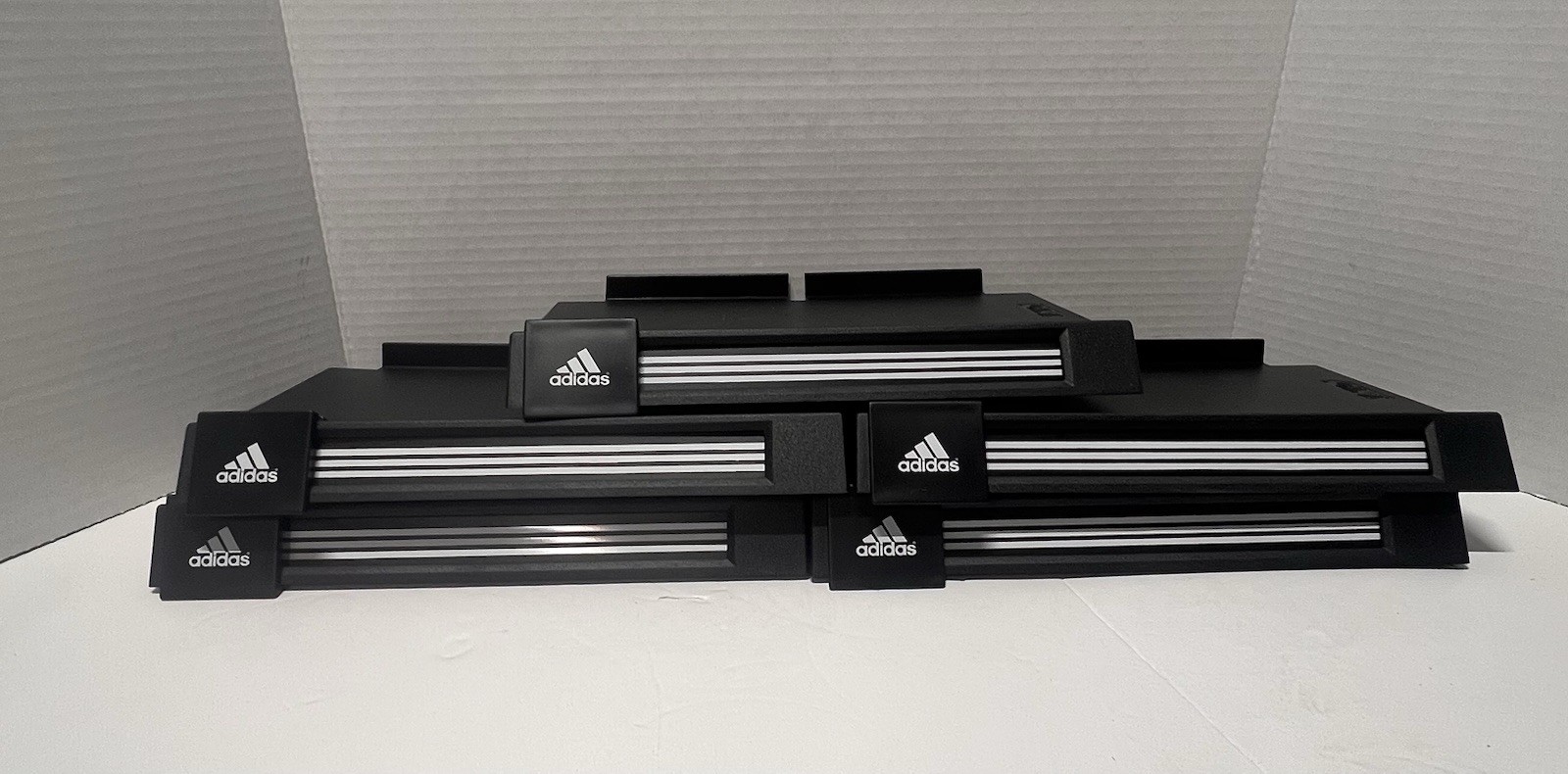 Lot Of 5 Adidas Black & White Slat Wall Shoe Displays