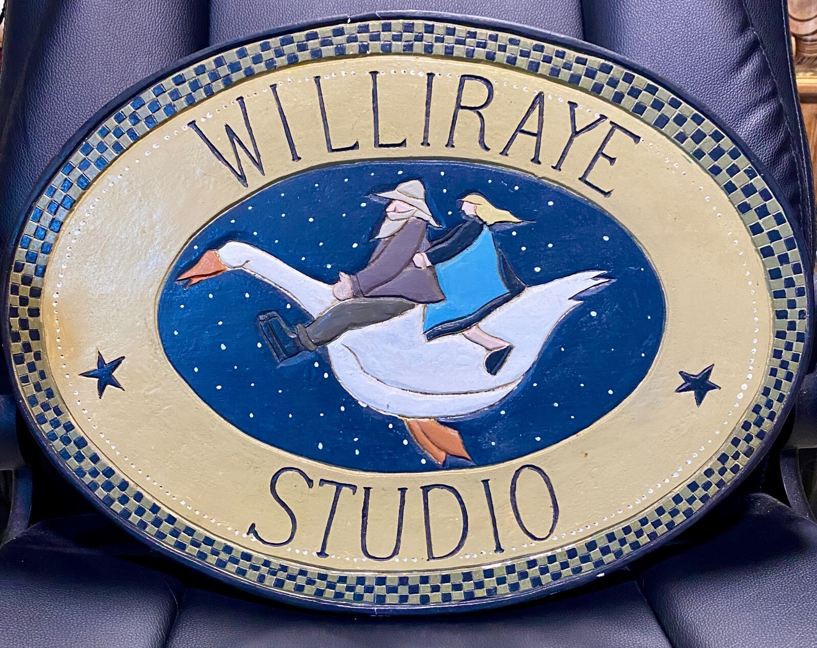 RARE Williraye Studio Retail Store Display Sign – 18.5 x 14 Oval – Painted Foam