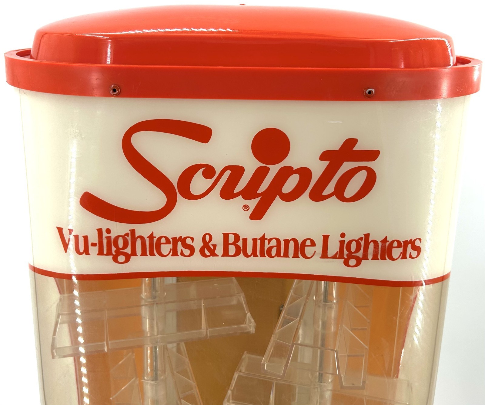 SCRIPTO Mid Century MCM Lighter Light Up Display w/ Key – RARE! – READ