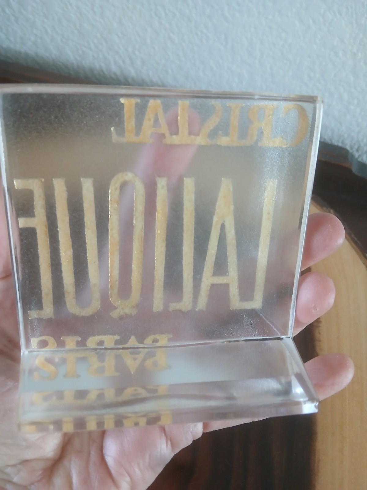 VTG Lalique CRISTAL LALIQUE PARIS Frosted Glass Display Sign, Read Description