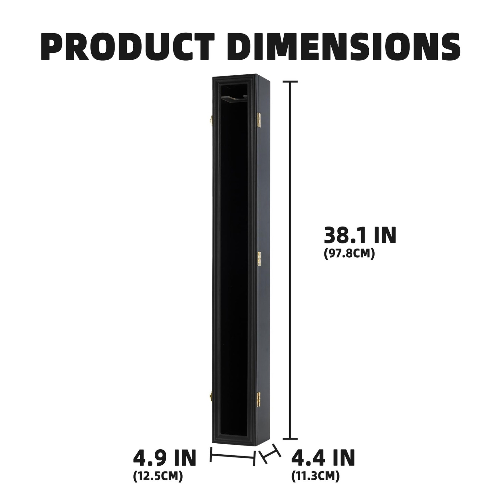 DisplayGifts Pro Collector’s Baseball Bat Display Case Frame Black Finish