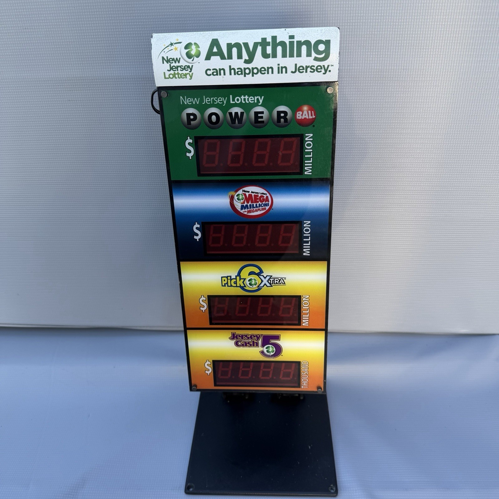 Vintage New Jersey Lottery Wireless Quad Jackpot LED Display Sign