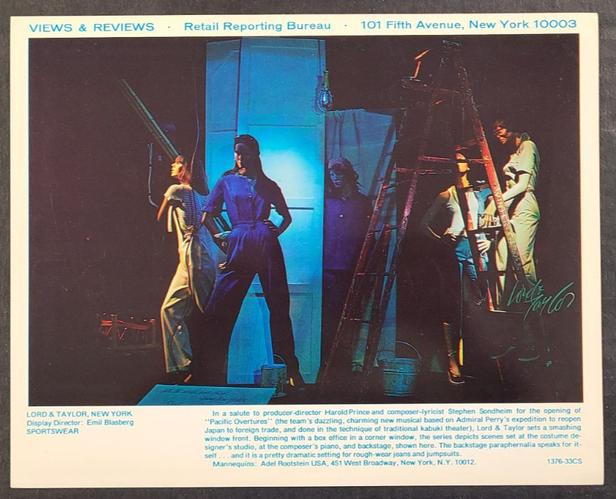 1976 LORD & TAYLOR, NY WINDOW DISPLAY PHOTO PRINT PACIFIC OVERTURES BACK STAGE