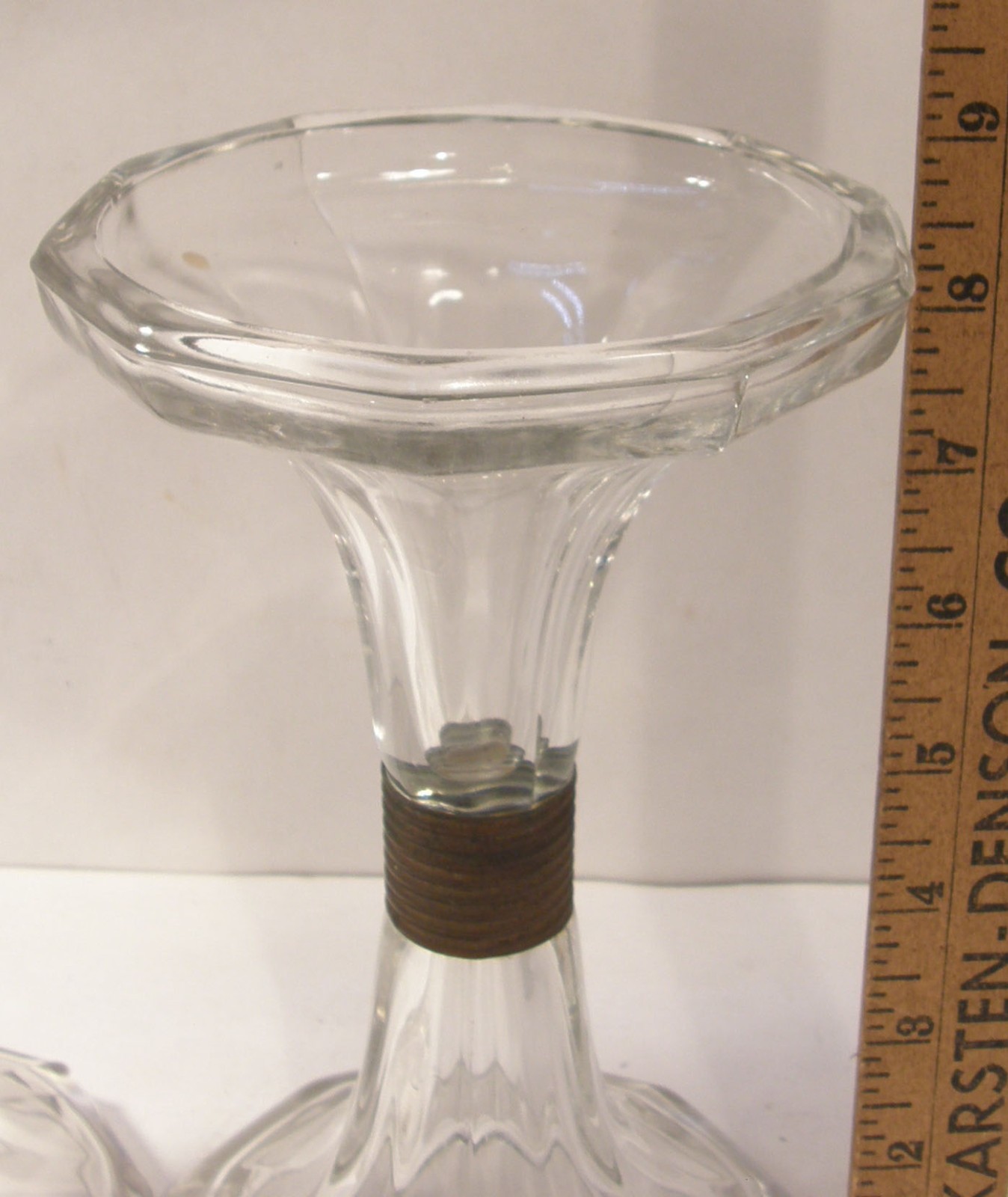 VINTAGE ANTIQUE 8 1/2″ GLASS SHELF SUPPORT RISER PILLAR SODA FOUNTAIN STORE