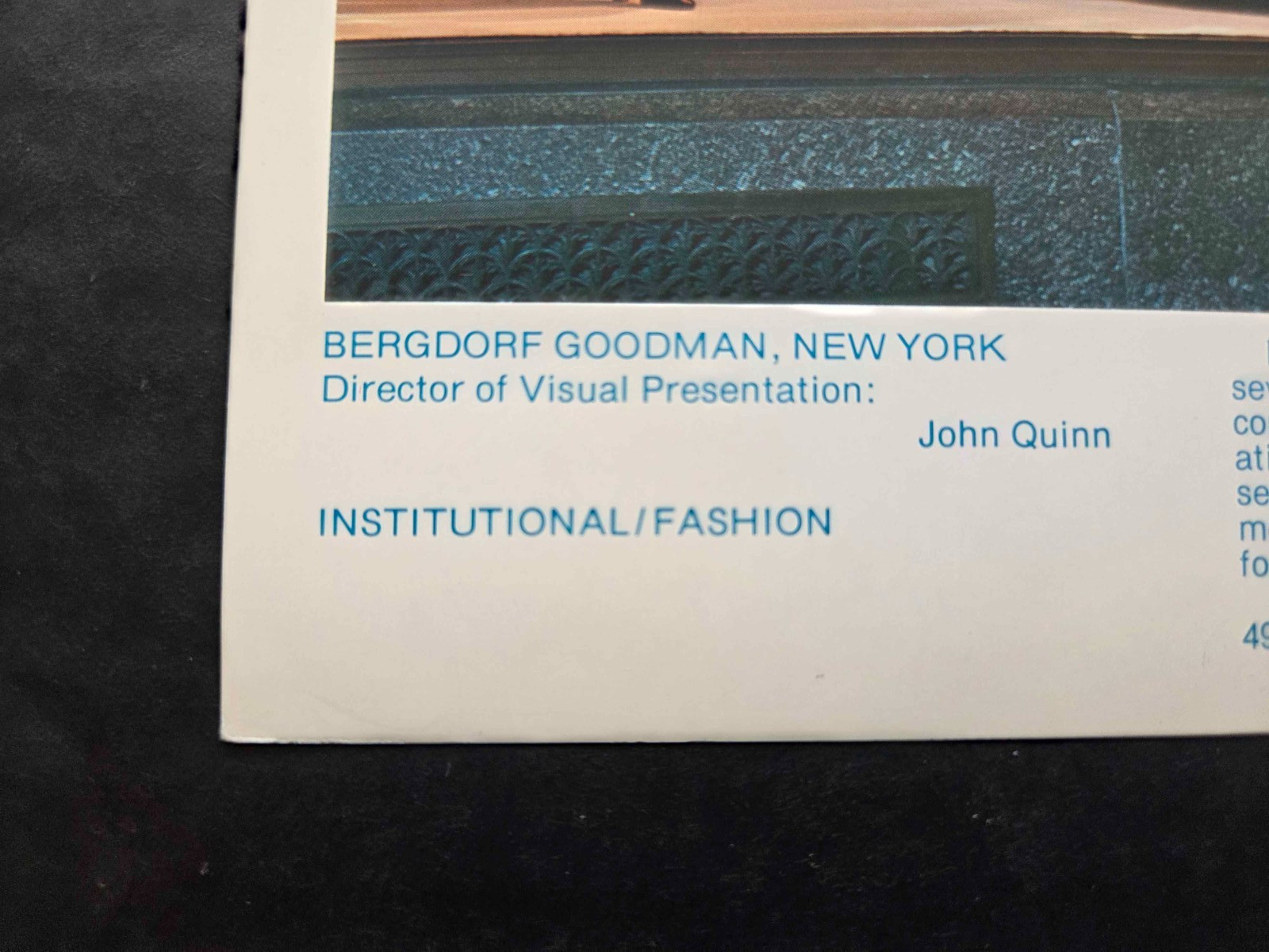 1976 BERGDORF GOODMAN, NY WINDOW DISPLAY PHOTO PRINT CHANNEL 13 PUBLIC BROADCAST