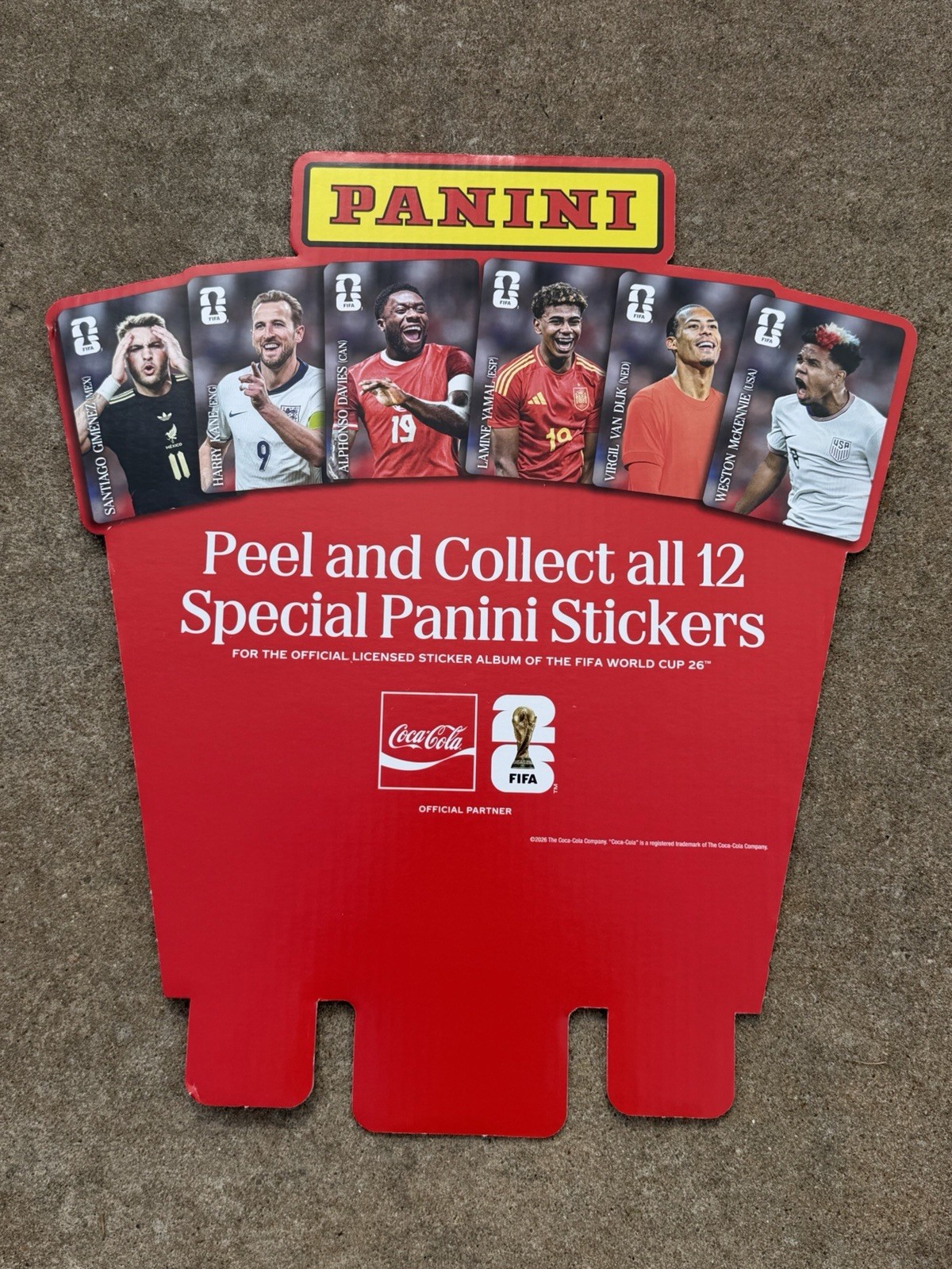 Panini FIFA World Cup 2026 Store Display sign Coca Cola USA Double Sided