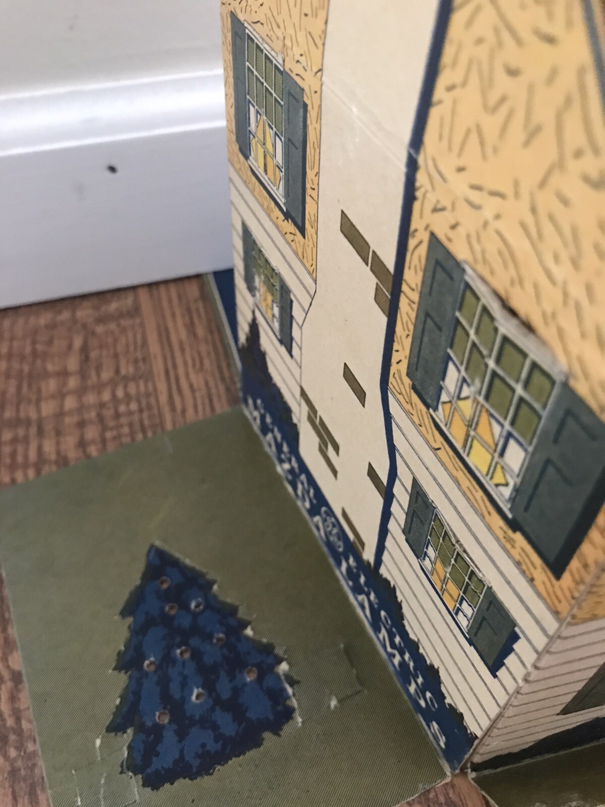 Rare 1930s GE Mazda Lamps Cardboard Paper House Light Merchant Counter Display