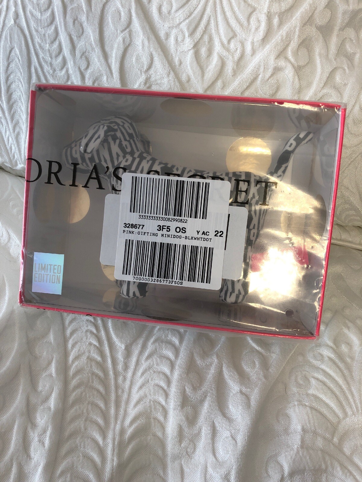 Victoria’s Secret Rare Dog Limited Edition Boxed Holiday Dog Black & White Logo
