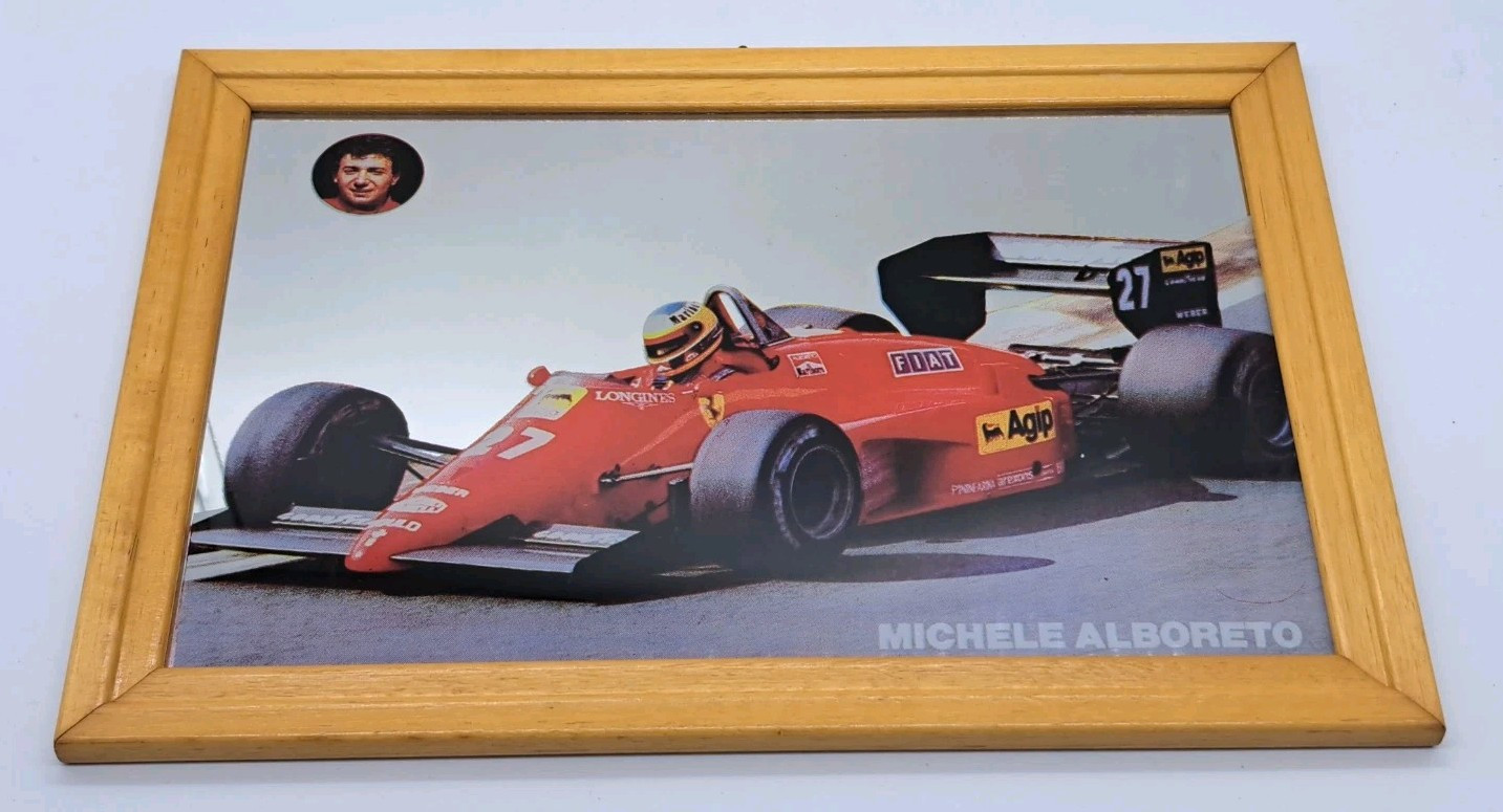 FERRARI AUTO CAR FORMULA 1 ALBORETO-80′-VINTAGE MIRROR FRAME/FRAME