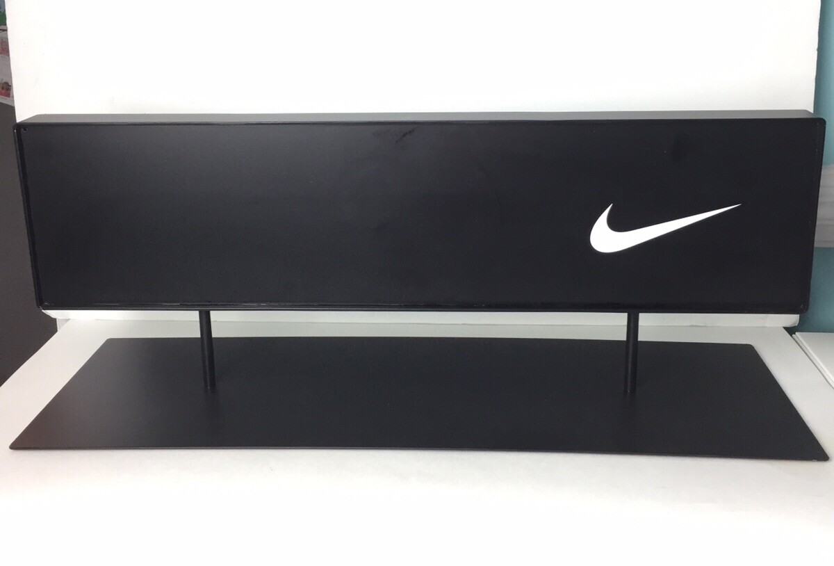 VTG Y2K Nike Store Display METAL Sign Advertising Black White 24”L x 8”W HEAVY