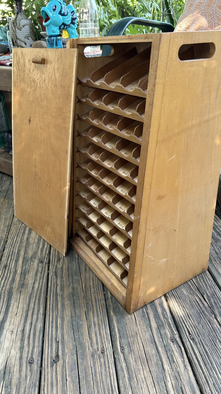 Vintage Merchant haberdashery spool cabinet & display sewing, embroidery thread
