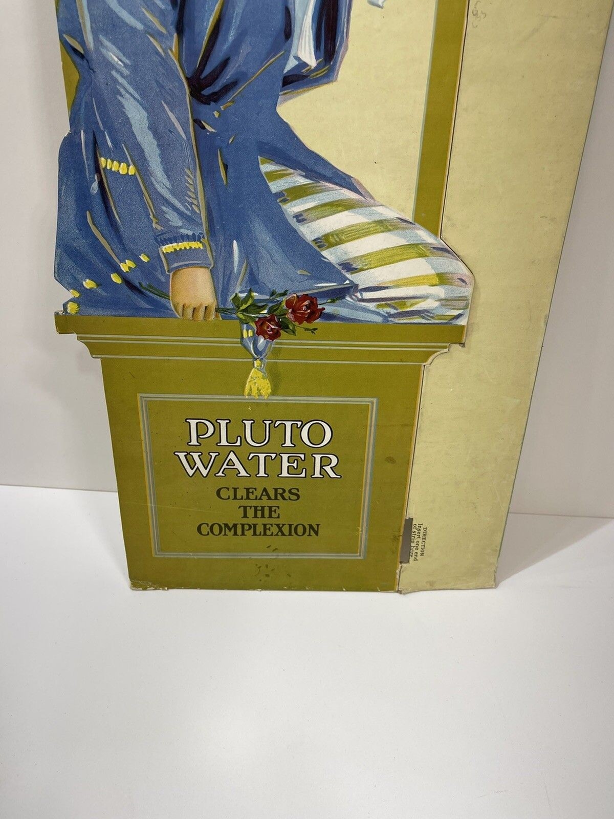 Rare Set Antique Vtg Pluto Water Lithograph Cardboard Signs Store Displays 25”