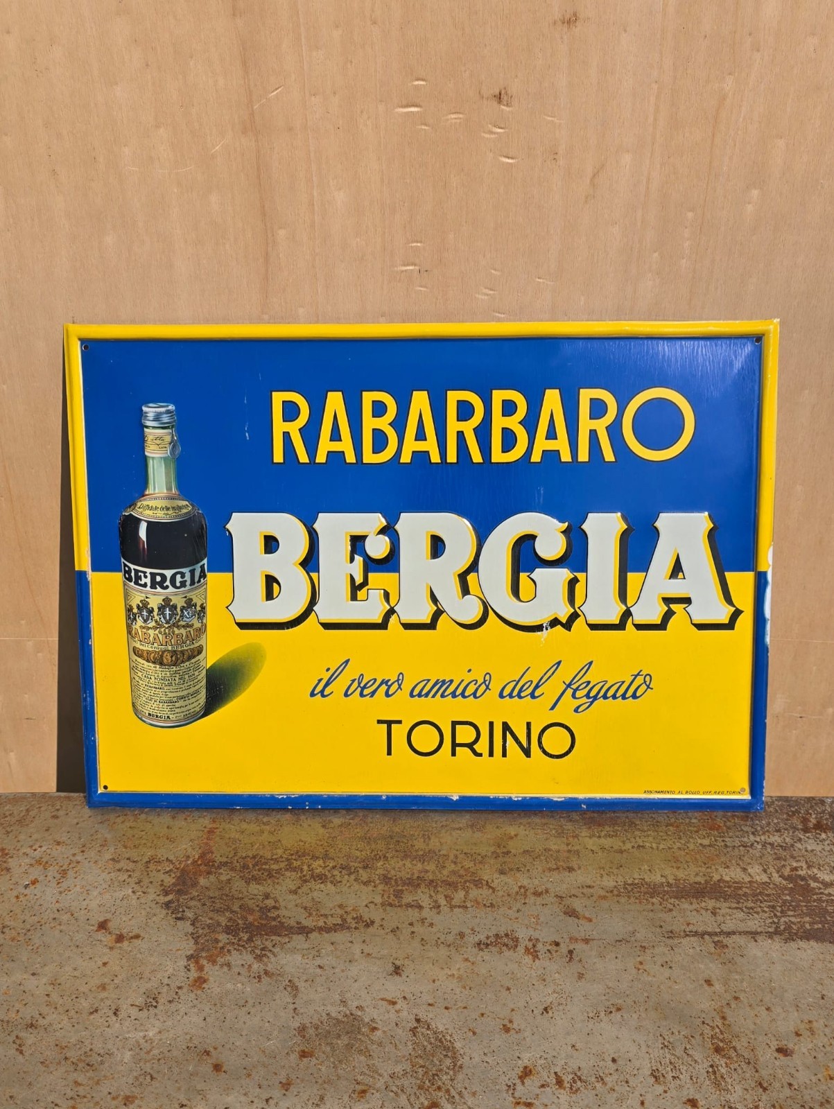 Bergia Turin Rhubarb Lithographed Table Sign