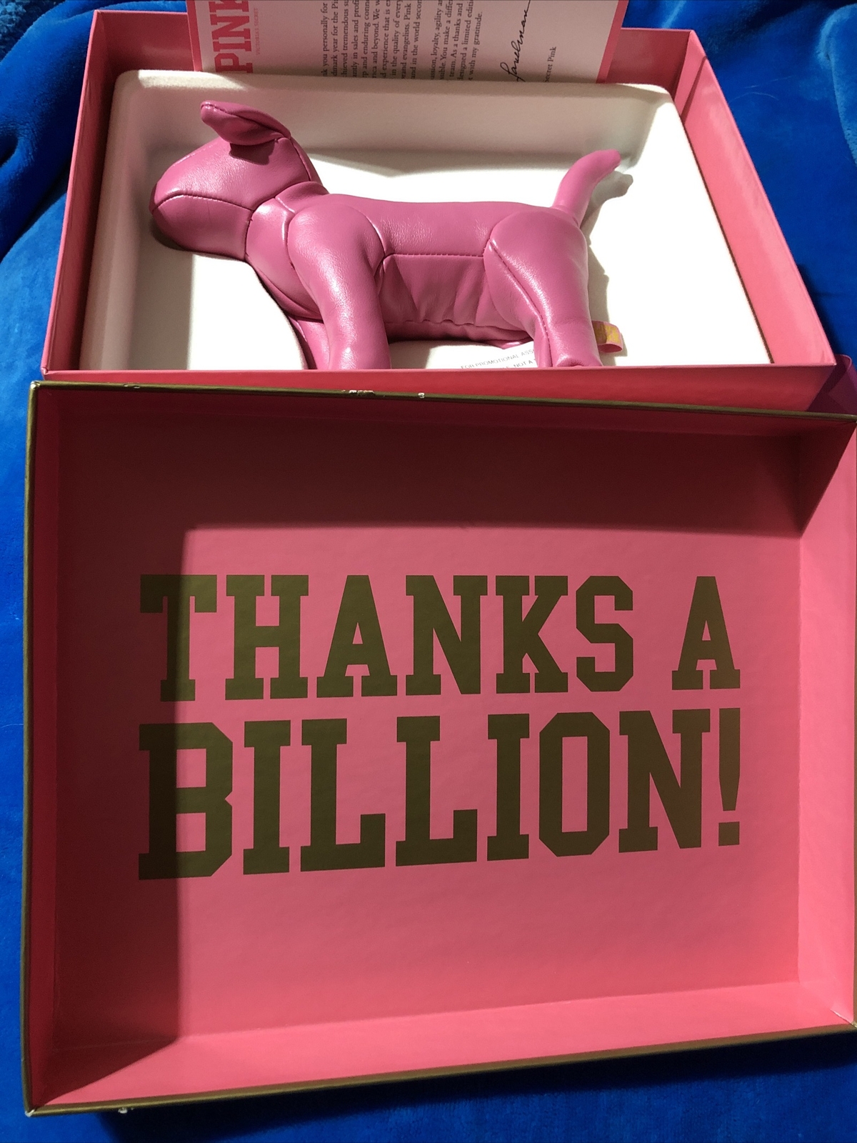 VICTORIA’S SECRET PINK LIMITED EDITION BILLION DOLLAR DOG BOX LETTER RIBBON