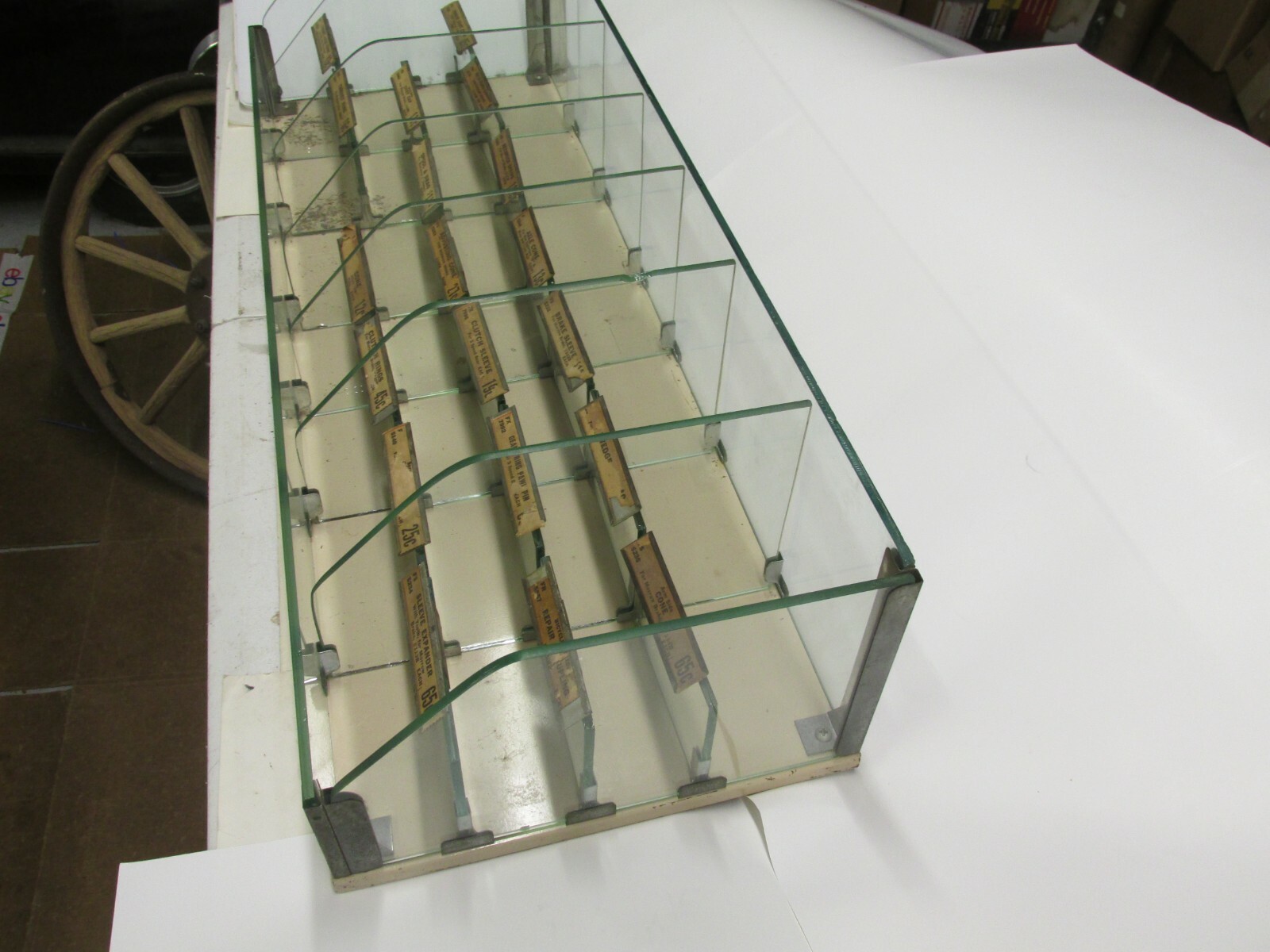 Vintage Morrow Brake Bicycle Glass Counter Top Store Display Rack Shelf