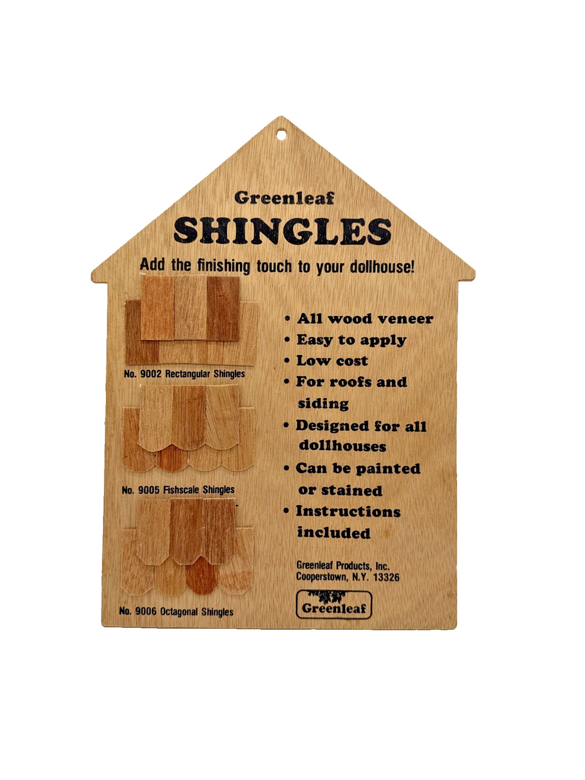 Vintage Greenleaf Dollhouse Shingles Store Display Sample Board Fishscale