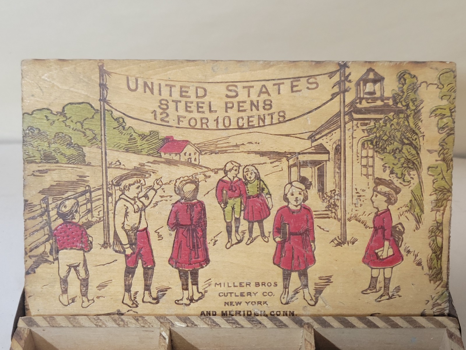 1910s Pen Nib Box United States Steel Pens Miller Bros Antique Store Display