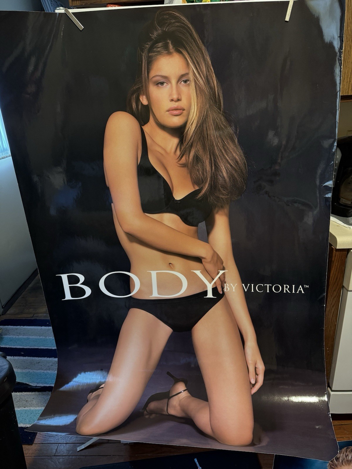 VTG Victoria’s Secret Body By Victoria Retail Store Display Poster DAMAGED