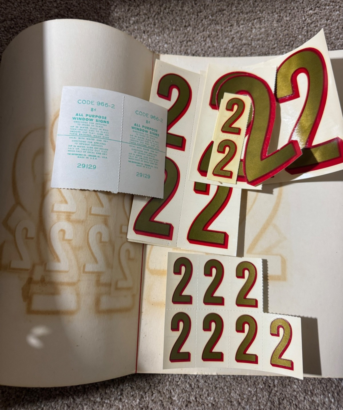VTG Meyercord Decal Letters Numerals For Boat Metal Box With Decals & Folders