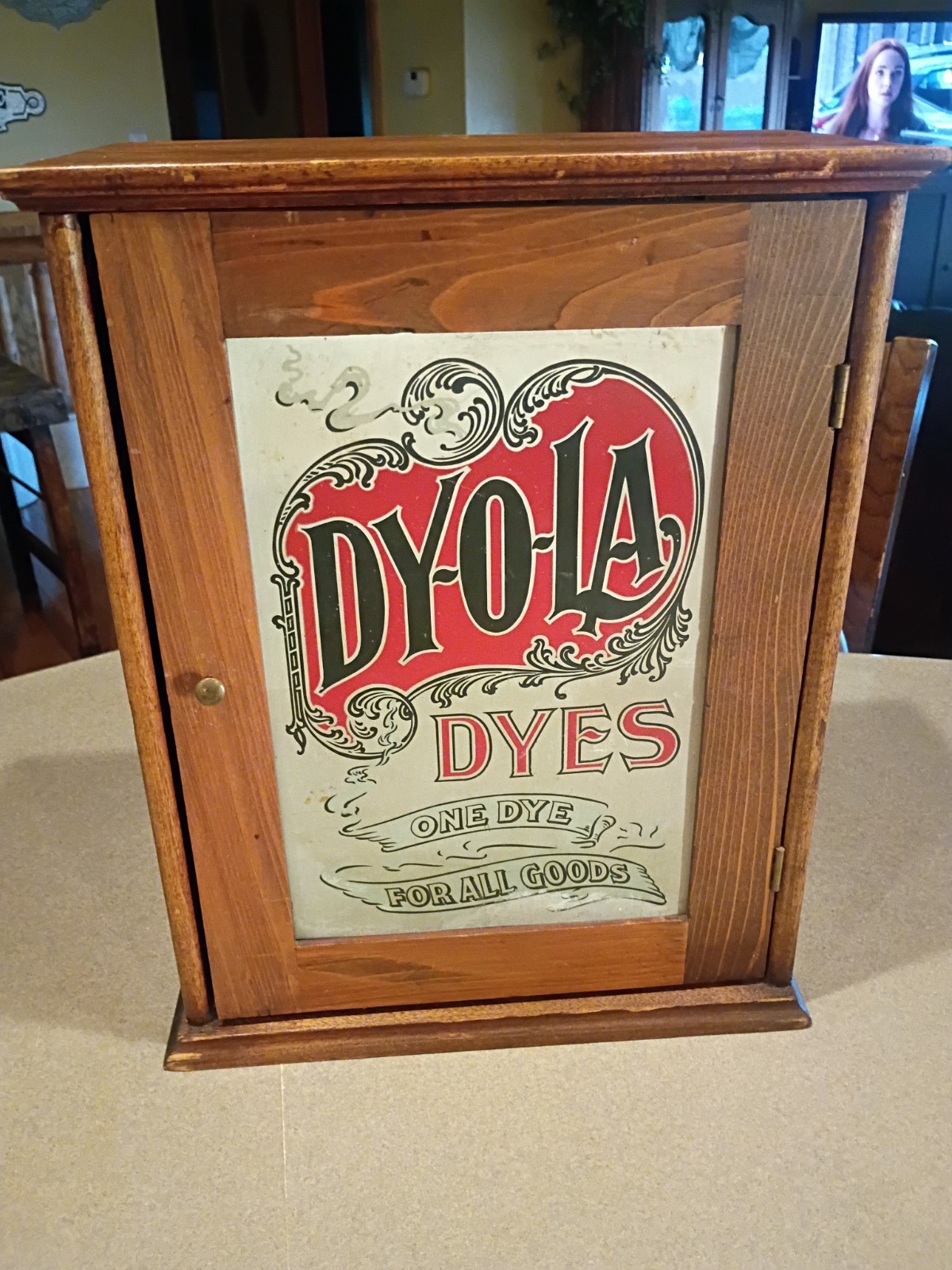 Antique Country Store Advertising Dy-O-La Dyes Display Case Counter Display