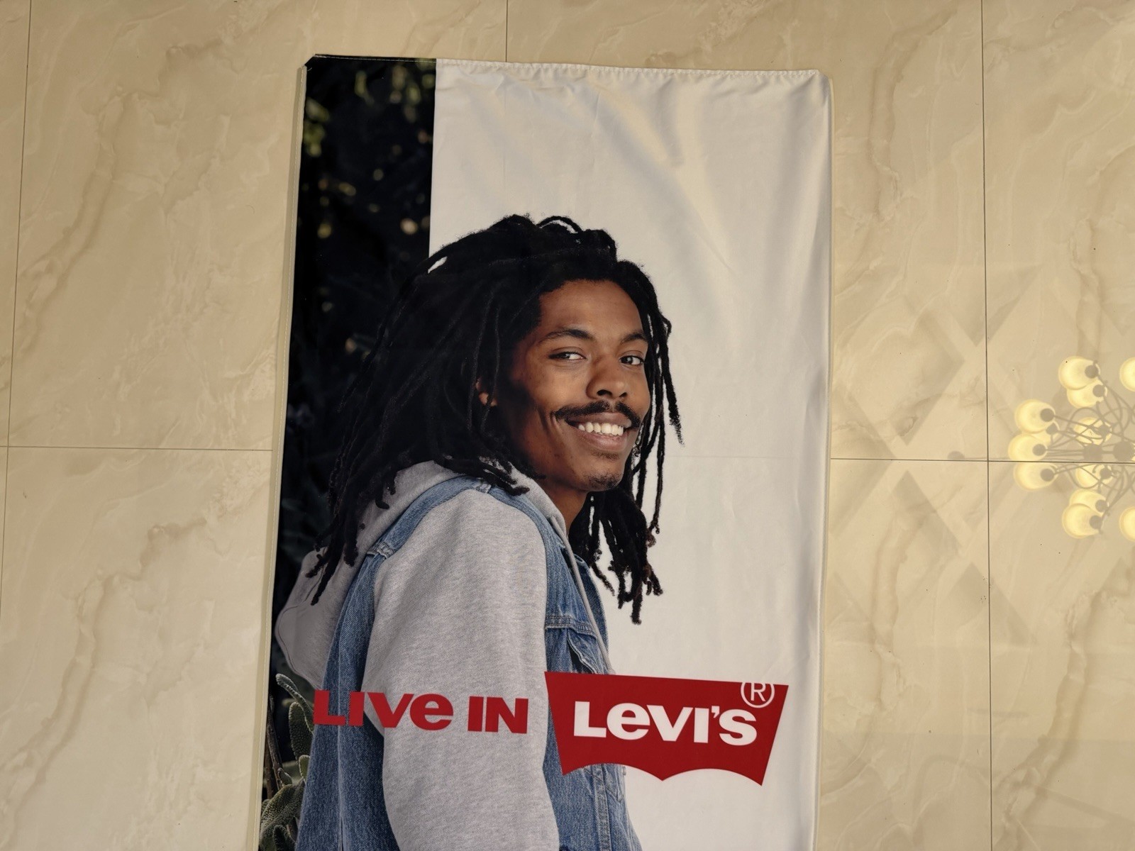 Levi’s Live In Levi’s Fabric Store Display Banner 8ft 10in 2021 Promo Multicolor