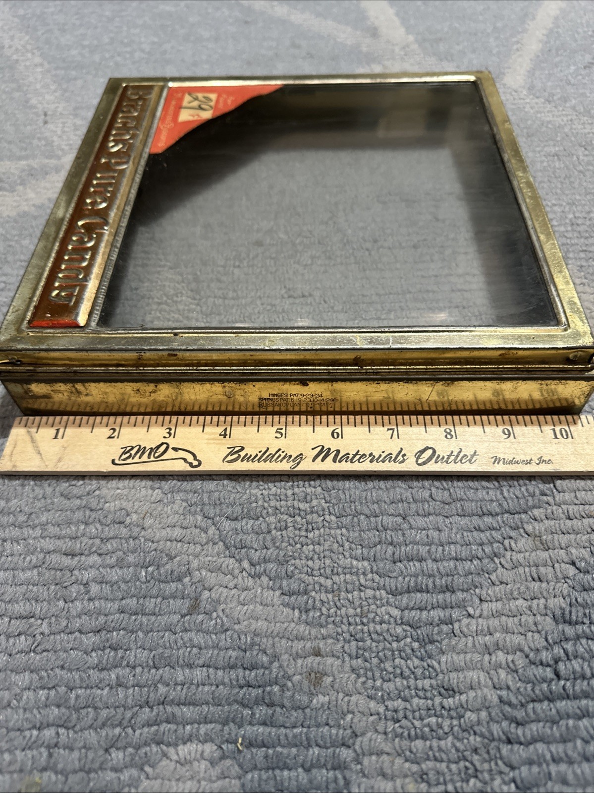 Brach’s 1920’s Pure Candy Antique Advertising Display Glass + Org. Price Card!