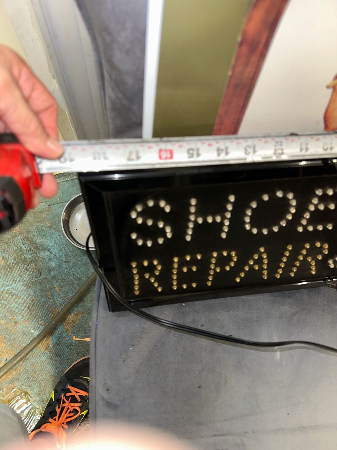 Set of 3 Shoe Repair Advertising Decor: LED, Biltrite Standee, James Cock