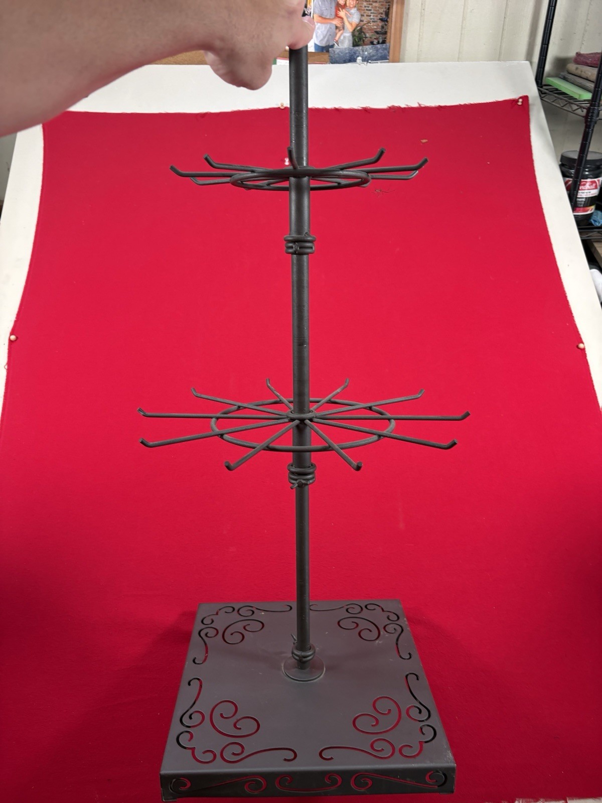 Used Multi Level Adjustable Spinning retail counter display stand B28