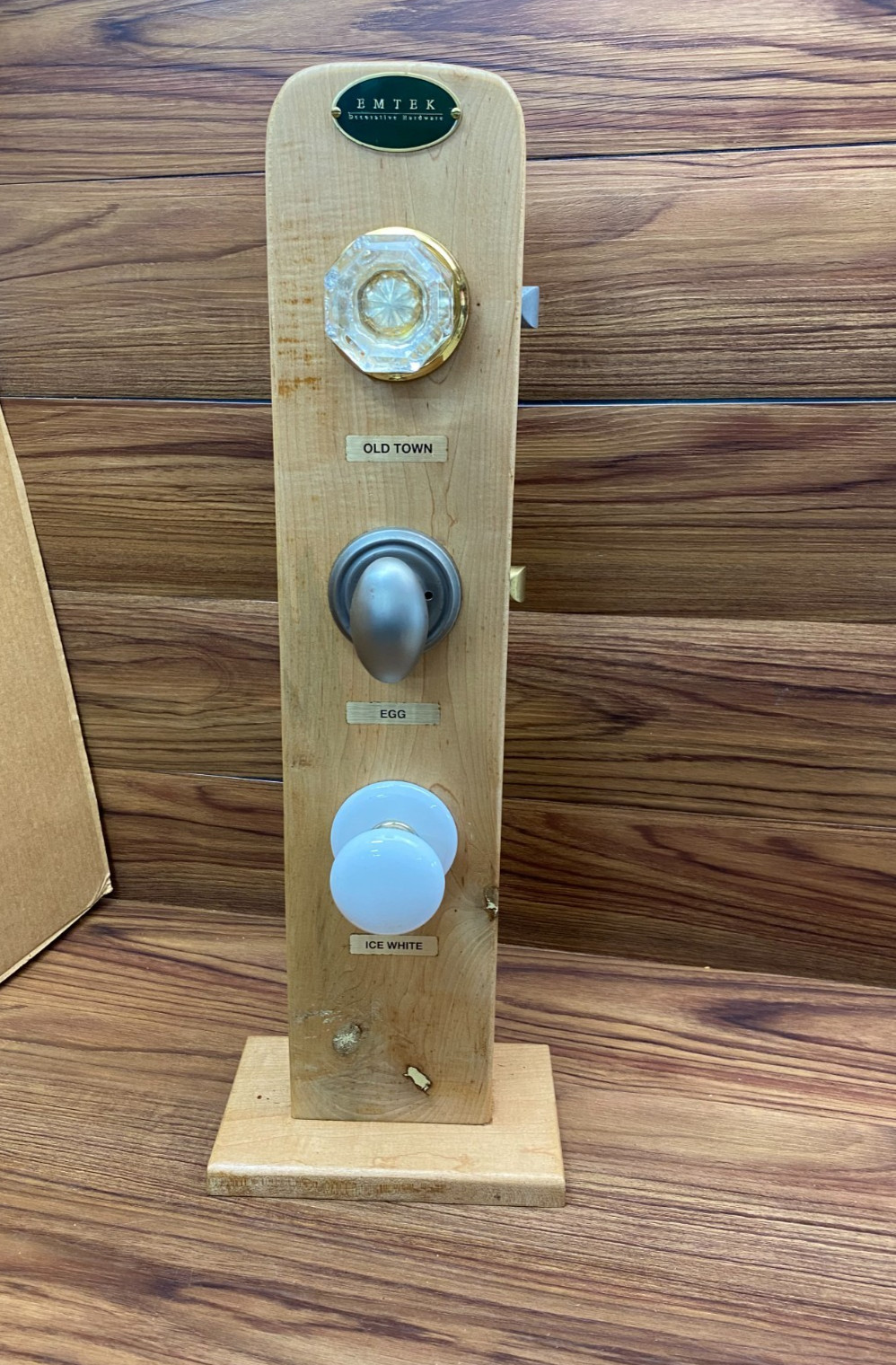 Vtg Emtek Doorknob Lock Display Salesman Sample Advertising Display Diamond Rope