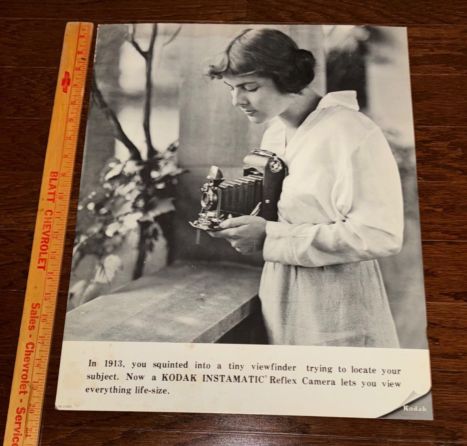 Vintage 1960’s KODAK Camera WOMAN Advertising STORE DISPLAY Large SIGN 16 x 20
