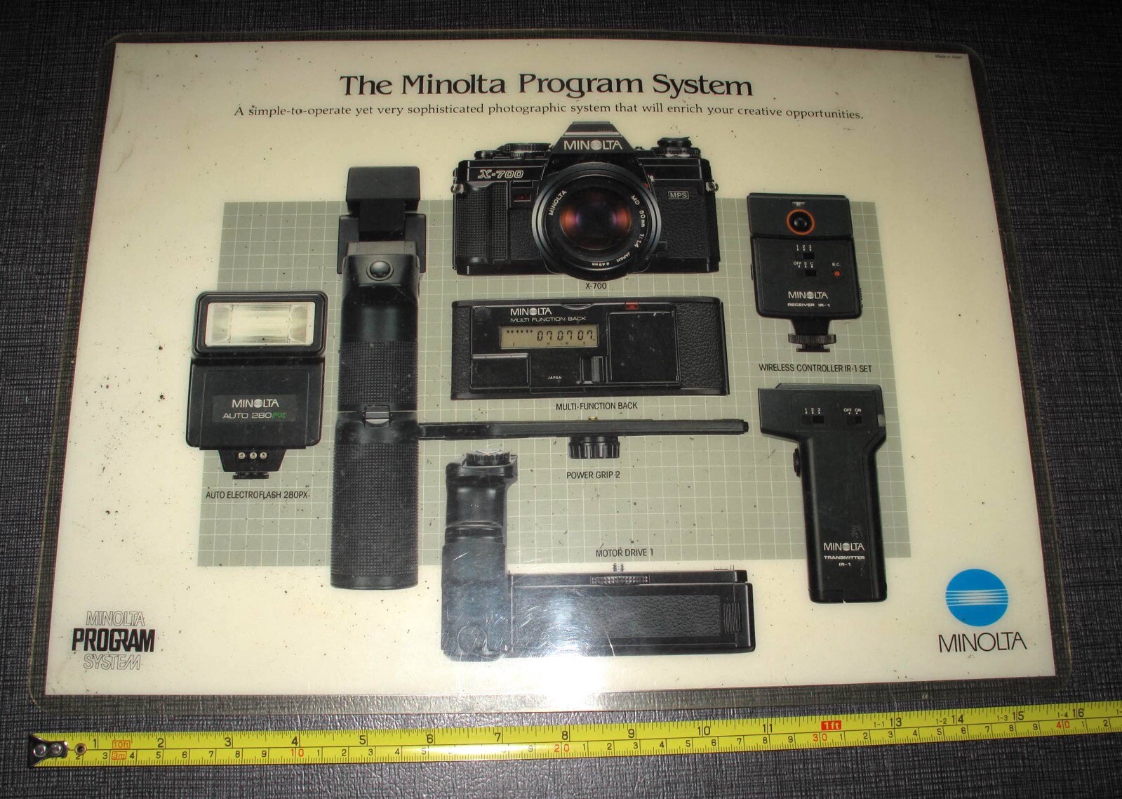 *WOW* MINOLTA X-700 SYSTEM PHOTO/CAMERA STORE ADVERTISING COUNTER MAT